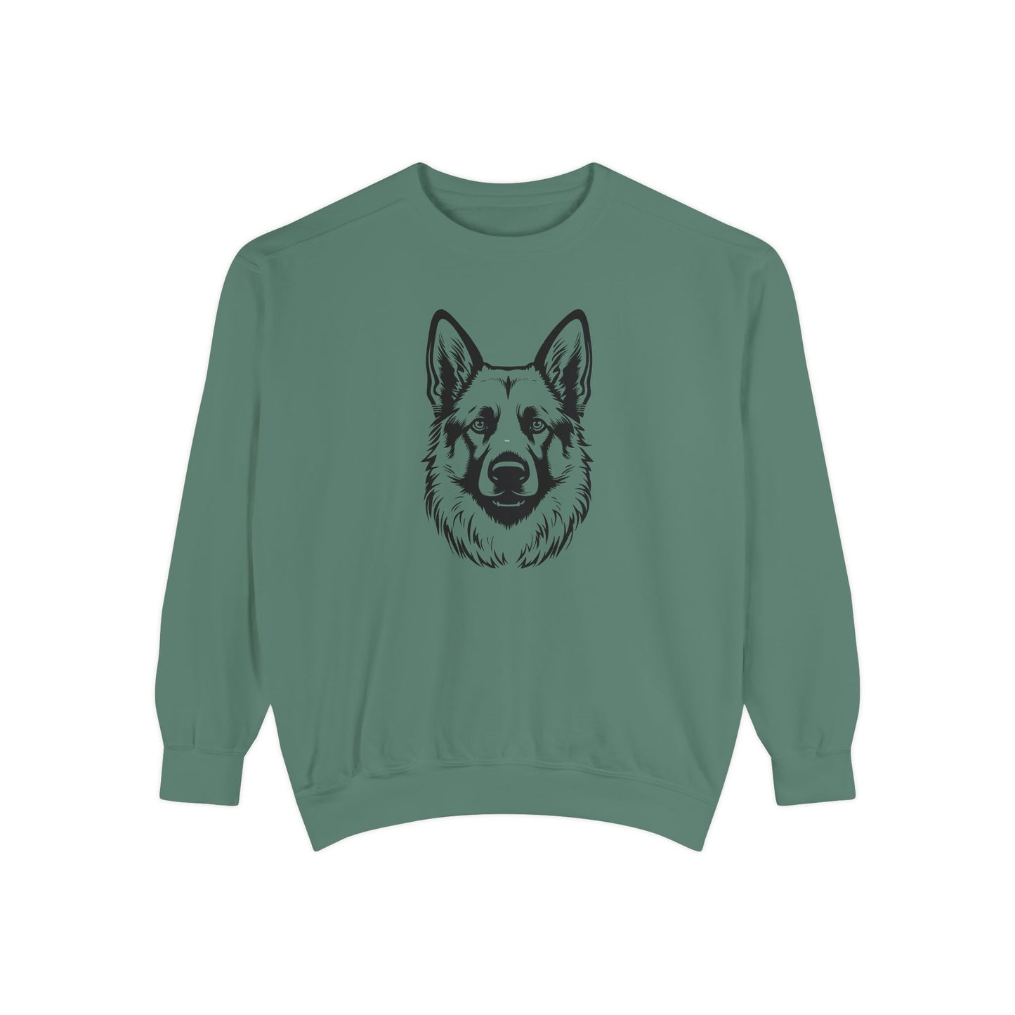 Unisex Dog Lover Sweatshirt With a Close Up Graphic of Black and Transparent German Shepherd