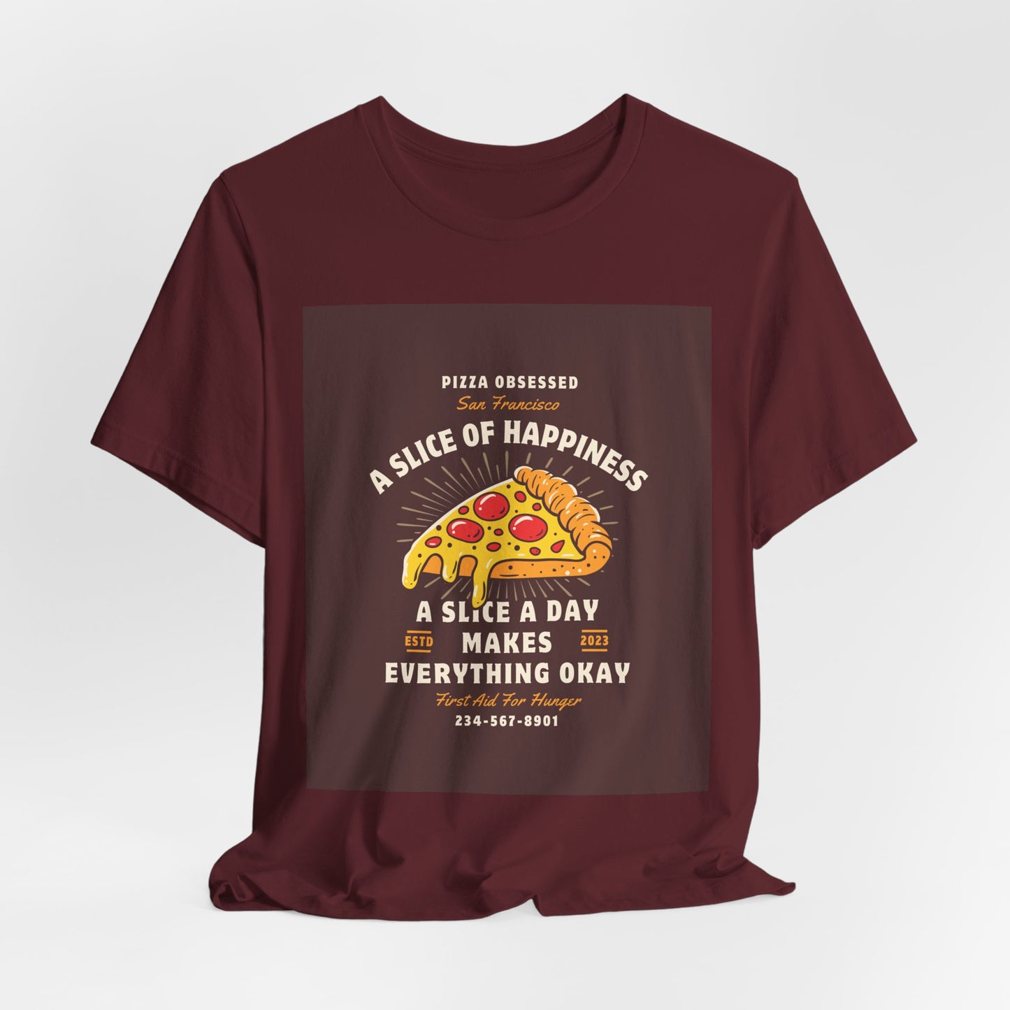 Pizza Lover's Happiness Tee, Fun Unisex T-Shirt, Casual Wear, Gift for Foodies, Pizza Party Attire, Comfortable Daily Shirt
