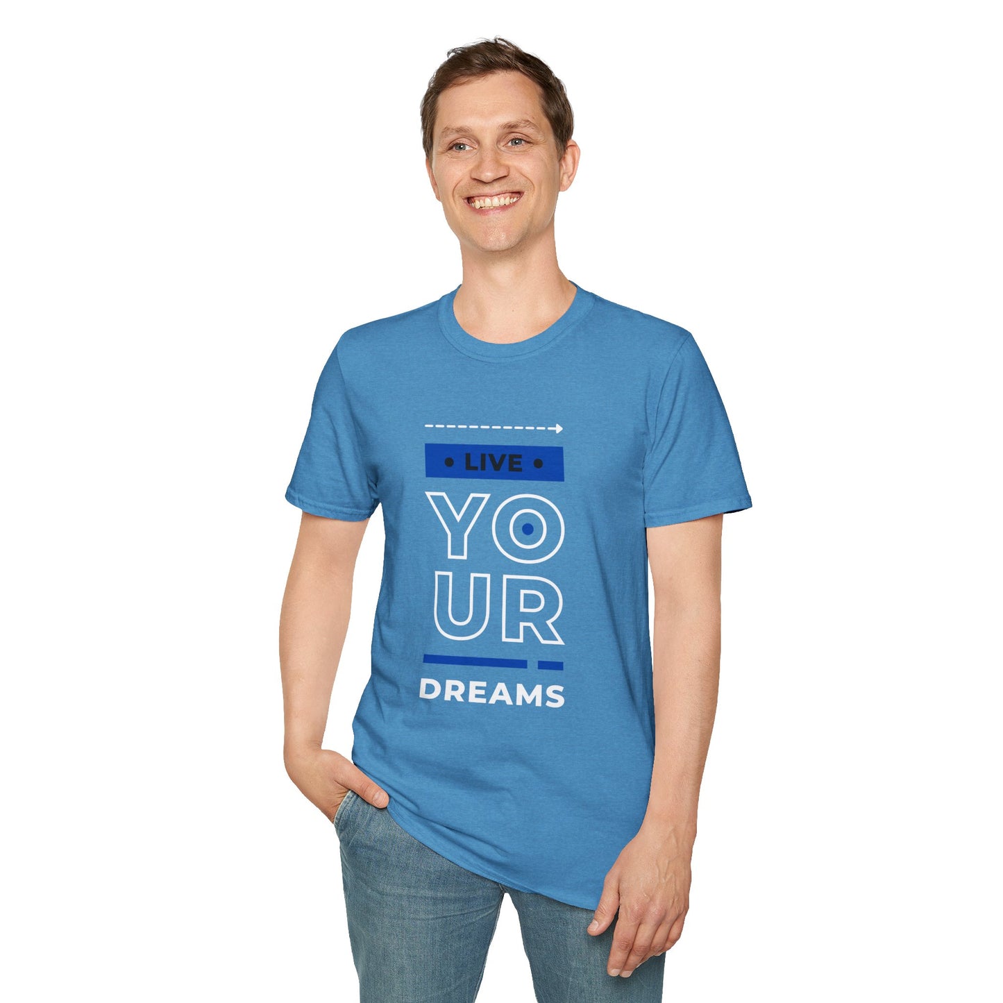 Live Your Dreams Unisex Softstyle T-Shirt, Inspirational Tee, Motivational Gift, Casual Wear, Daily Reminder, Empowerment Top