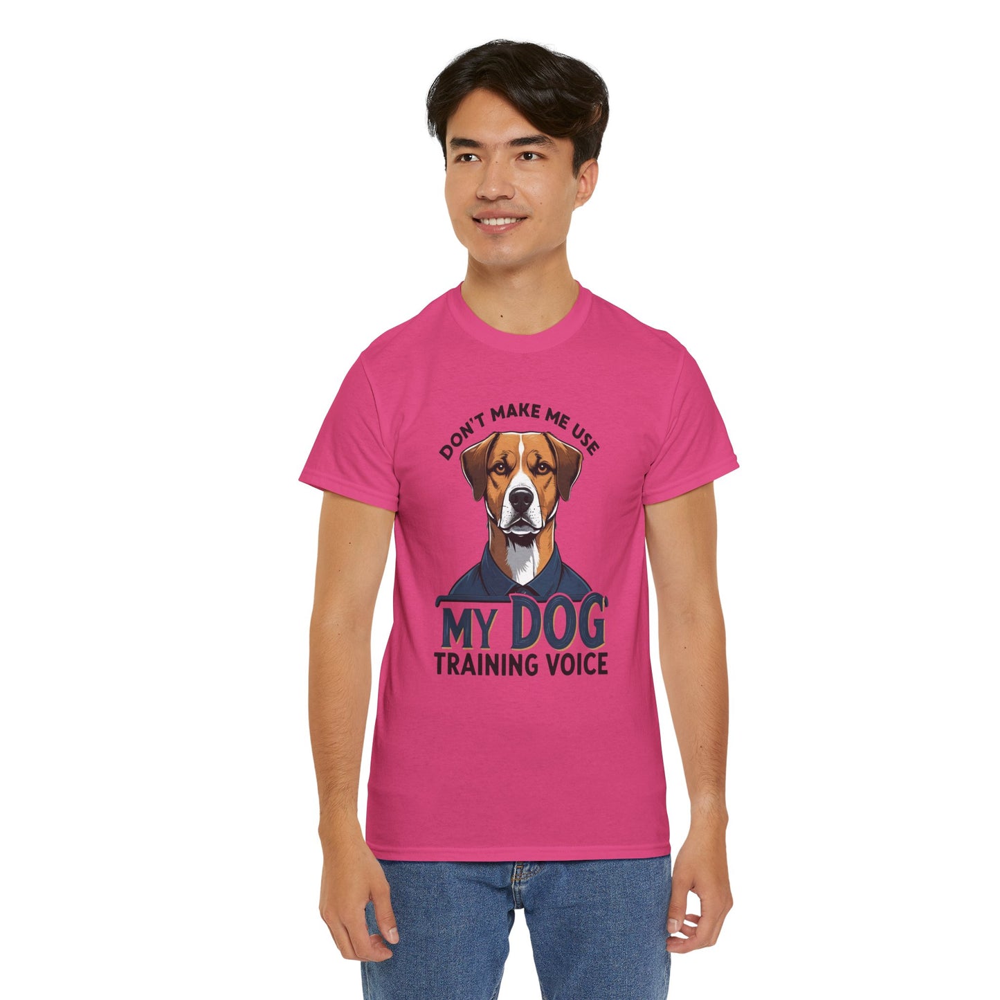 Dog Training T-Shirt - Don't Make Me Use My Dog Training Voice | Perfect Gift for Dog Owners, Casual Wear, Funny Dog Humor Shirt, Pet Training Apparel
