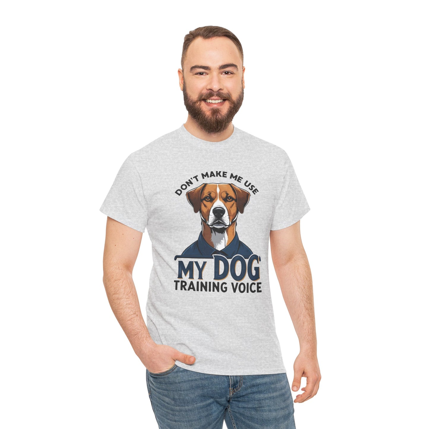 Dog Training T-Shirt - Don't Make Me Use My Dog Training Voice | Perfect Gift for Dog Owners, Casual Wear, Funny Dog Humor Shirt, Pet Training Apparel