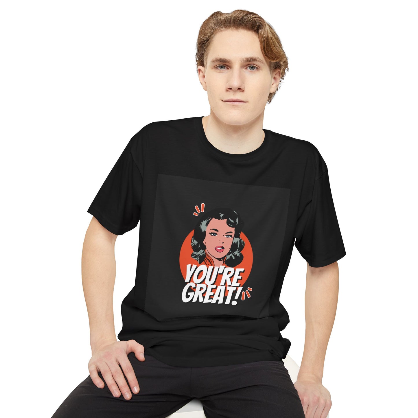 Unisex Long Body Urban Tee - "You're Great!" Graphic Tee, Casual Streetwear, Positive Affirmation Shirt, Gift for Friends, Everyday Style