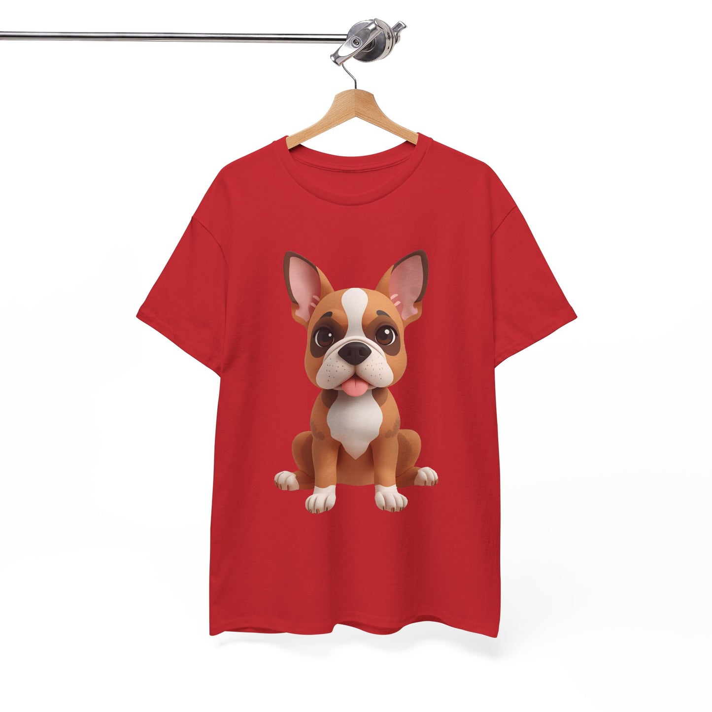 Cute 3D French Bulldog T-Shirt Unisex Heavy Cotton Tee, Dog Lover Gift