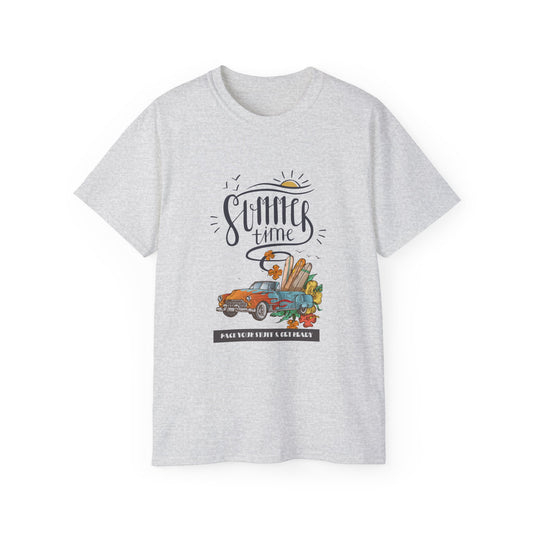 Summer Times Vintage Graphic Tee, Casual Summer Shirt, Beach Day Outfit, Gift for Travel Lovers, Unisex Cotton T-Shirt