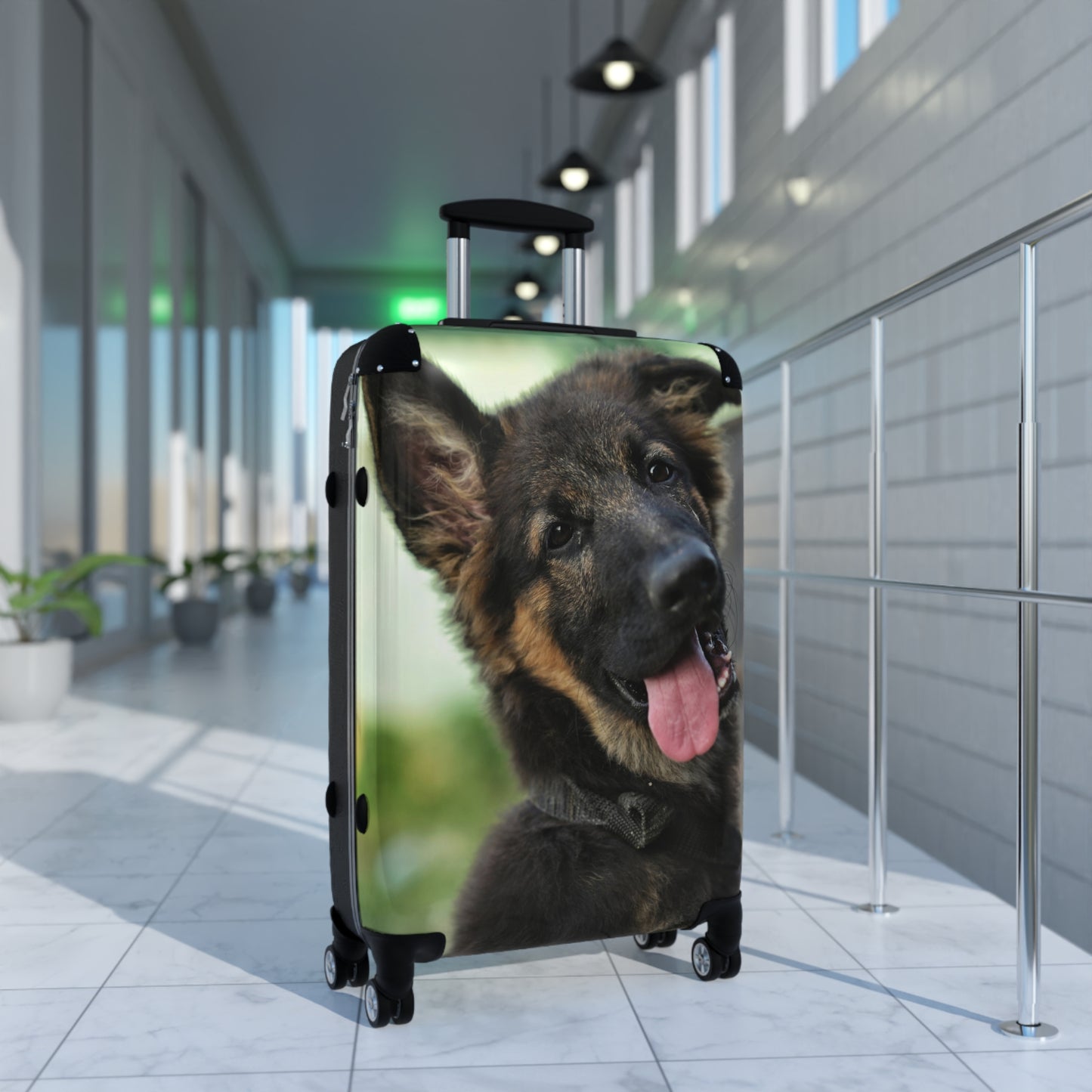 Personalized Dog Photo Suitcase - Cute German Shepherd Puppy