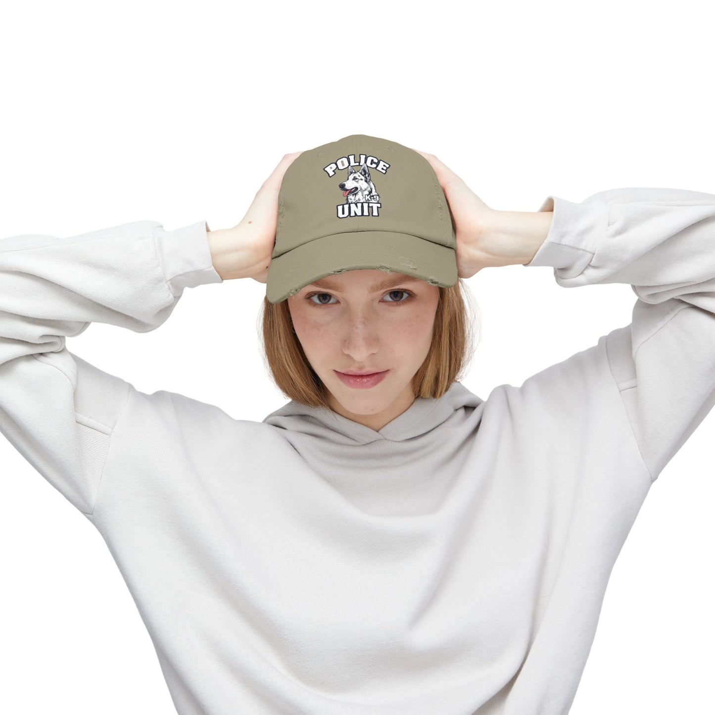 German Shepherd K-9 Police Unit Distressed Cap | Unisex Vintage Hat for Dog Lovers & Police Supporters