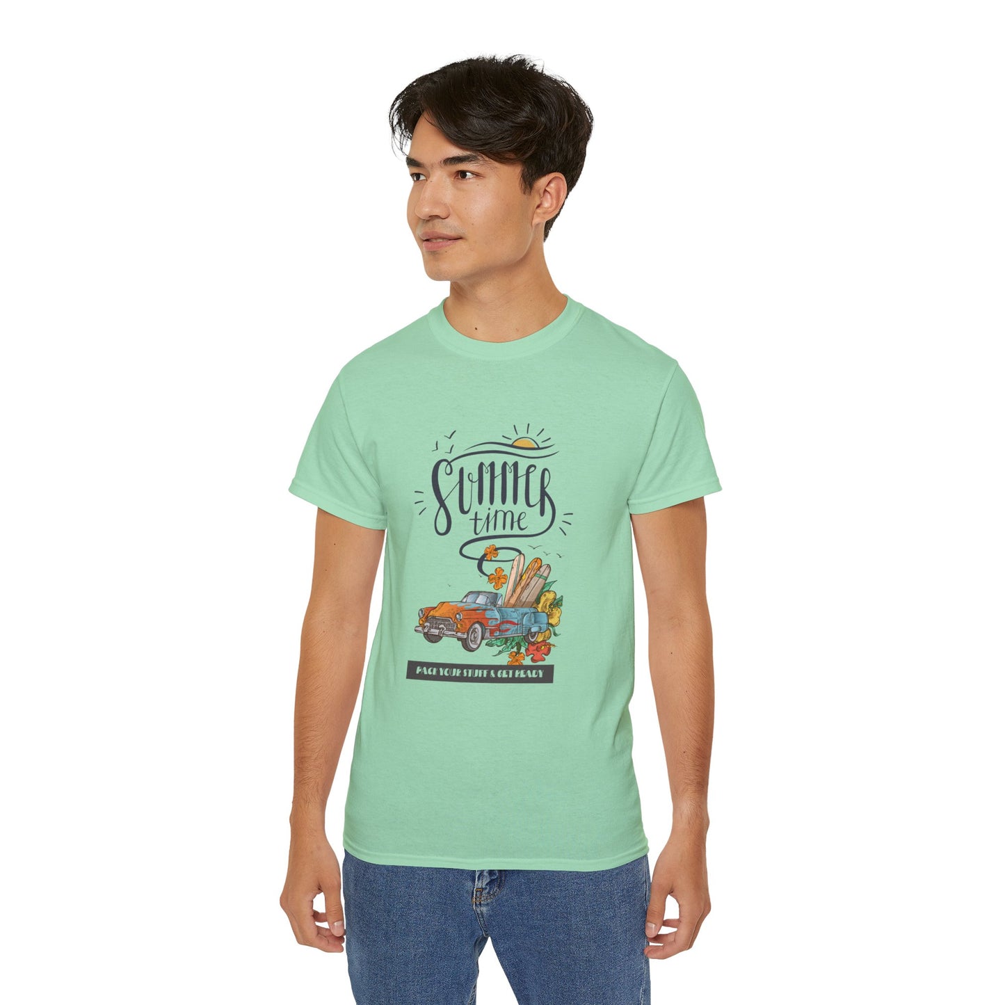 Summer Times Vintage Graphic Tee, Casual Summer Shirt, Beach Day Outfit, Gift for Travel Lovers, Unisex Cotton T-Shirt