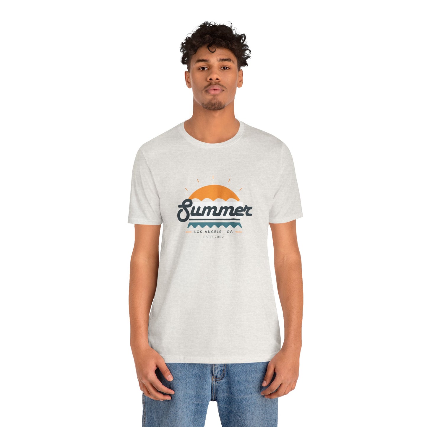 Summer Vibes Unisex Jersey Short Sleeve Tee, Beach Shirt, Casual Summer Wear, Gift for Friends, Coastal Adventure Top, LA Style Tee