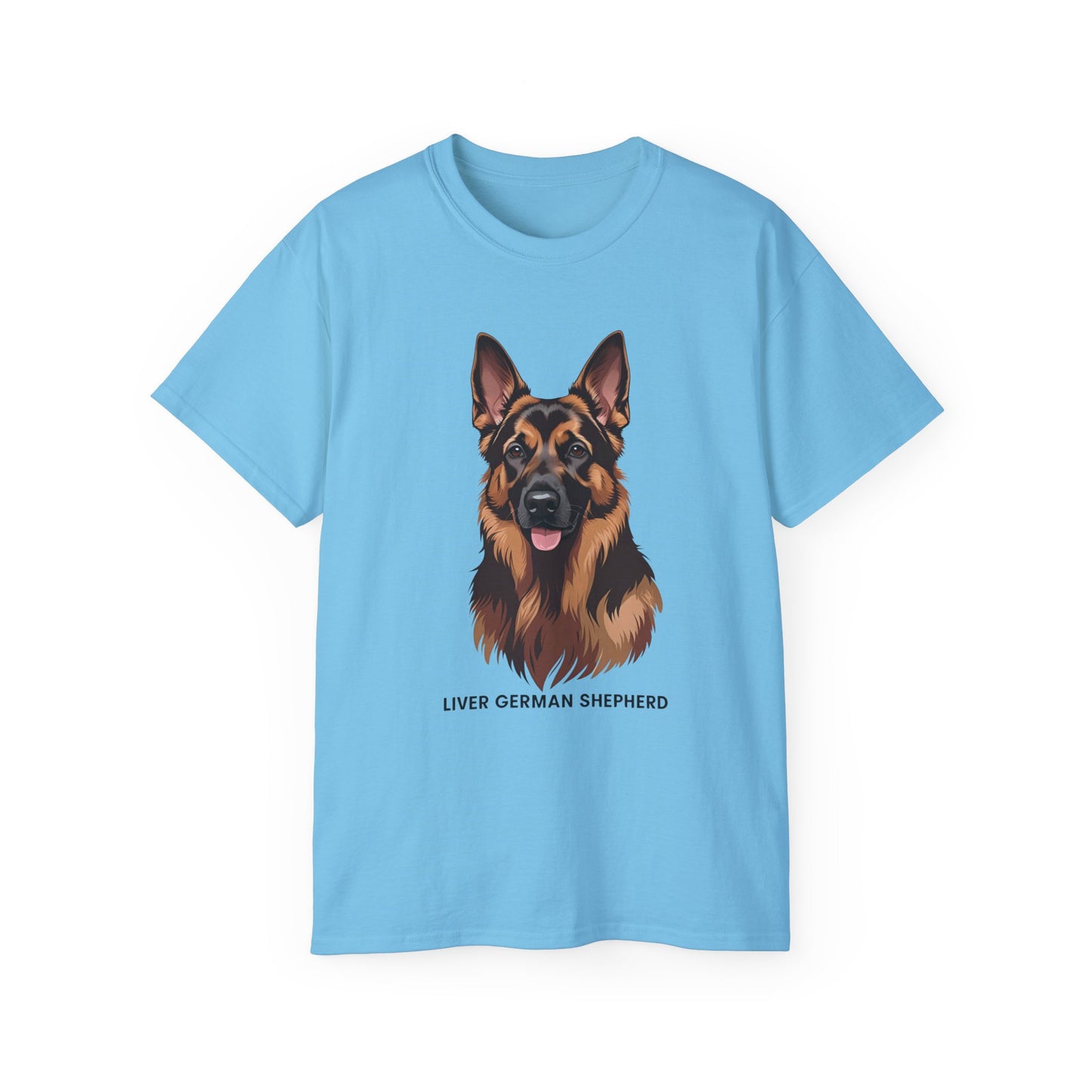 Liver German Shepherd Tee, Dog Lover Shirt, Pet Owner Gift, Animal Print T-Shirt, Unisex Graphic Tee, Birthday Present for Dog Lovers
