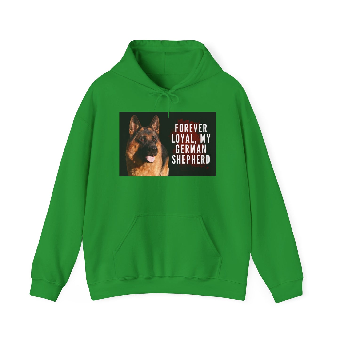 Unisex Dog Lover Hoodie With a German Shepherd and Caption Forever Loyal