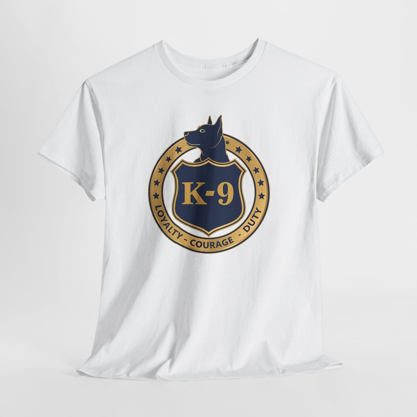 K-9 Police Unisex Heavy Cotton Tee - Loyalty Courage Duty | Dog Lover Gift, Law Enforcement Apparel, Dog Training Shirt