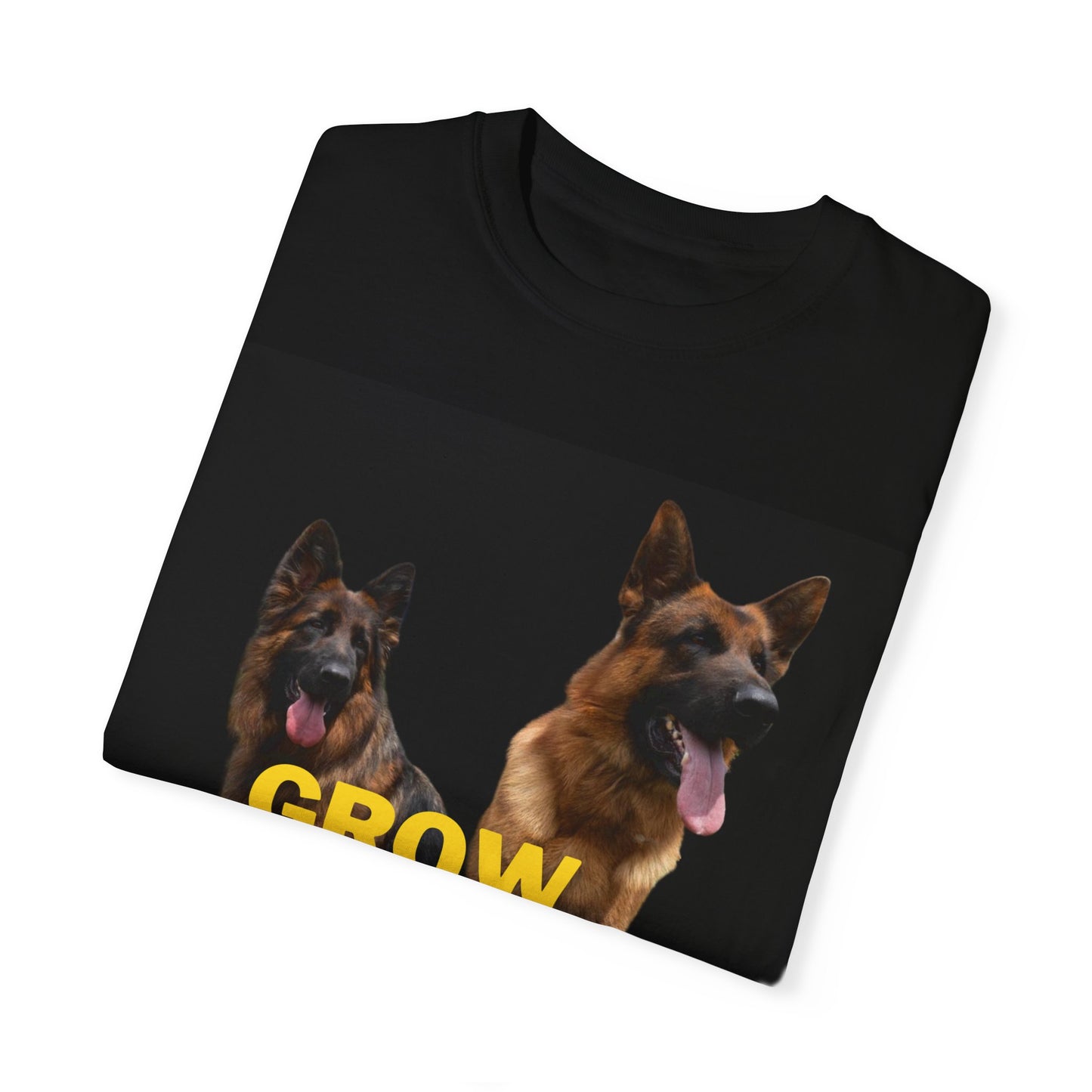 Unisex Dog Lover T-Shirt With Two German Shepherds and Caption Grow Cooler