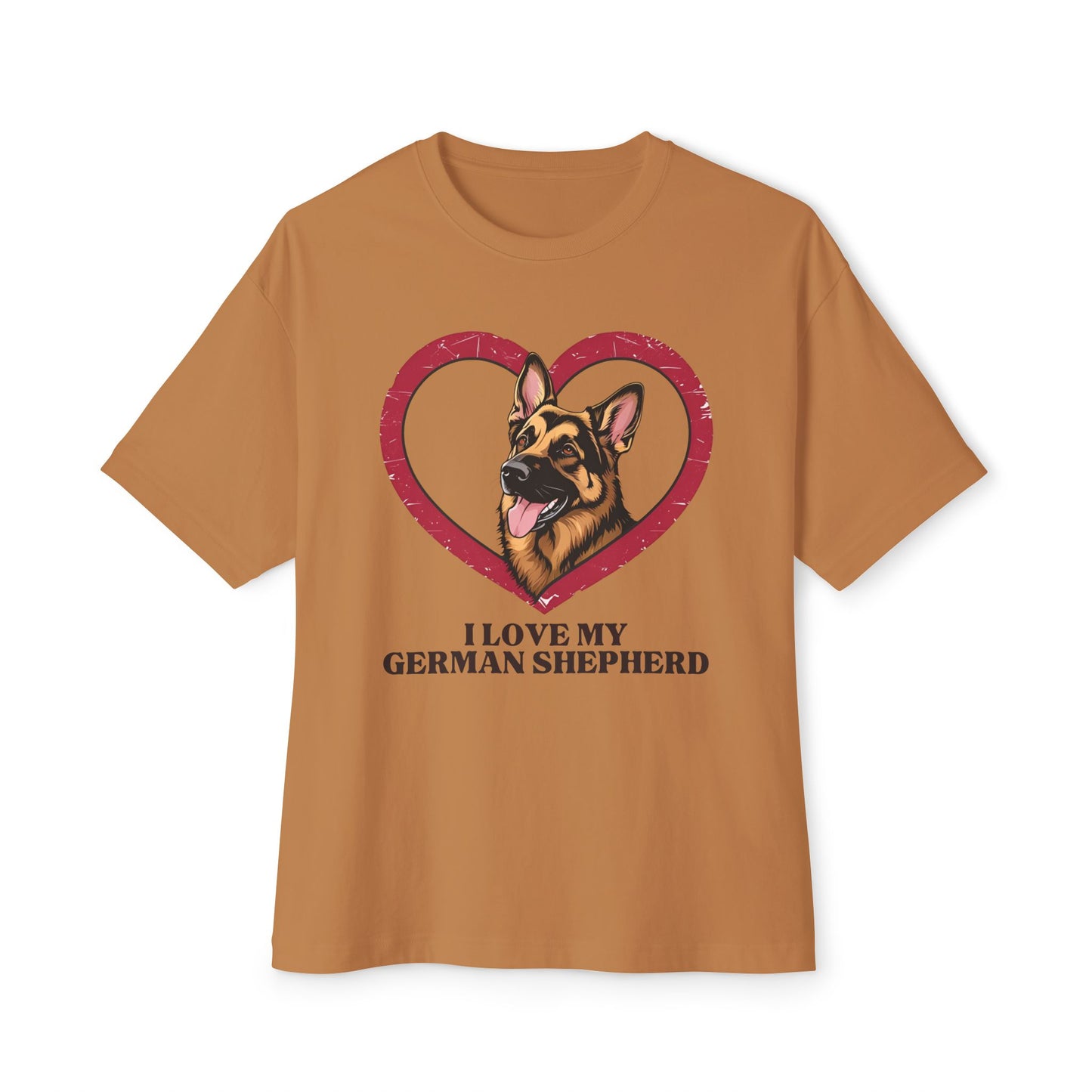 I Love My German Shepherd Unisex Oversized Boxy Tee, Dog Lover Shirt, Pet Owner Gift, Casual Wear, Animal Lover Gift, Birthday Gift