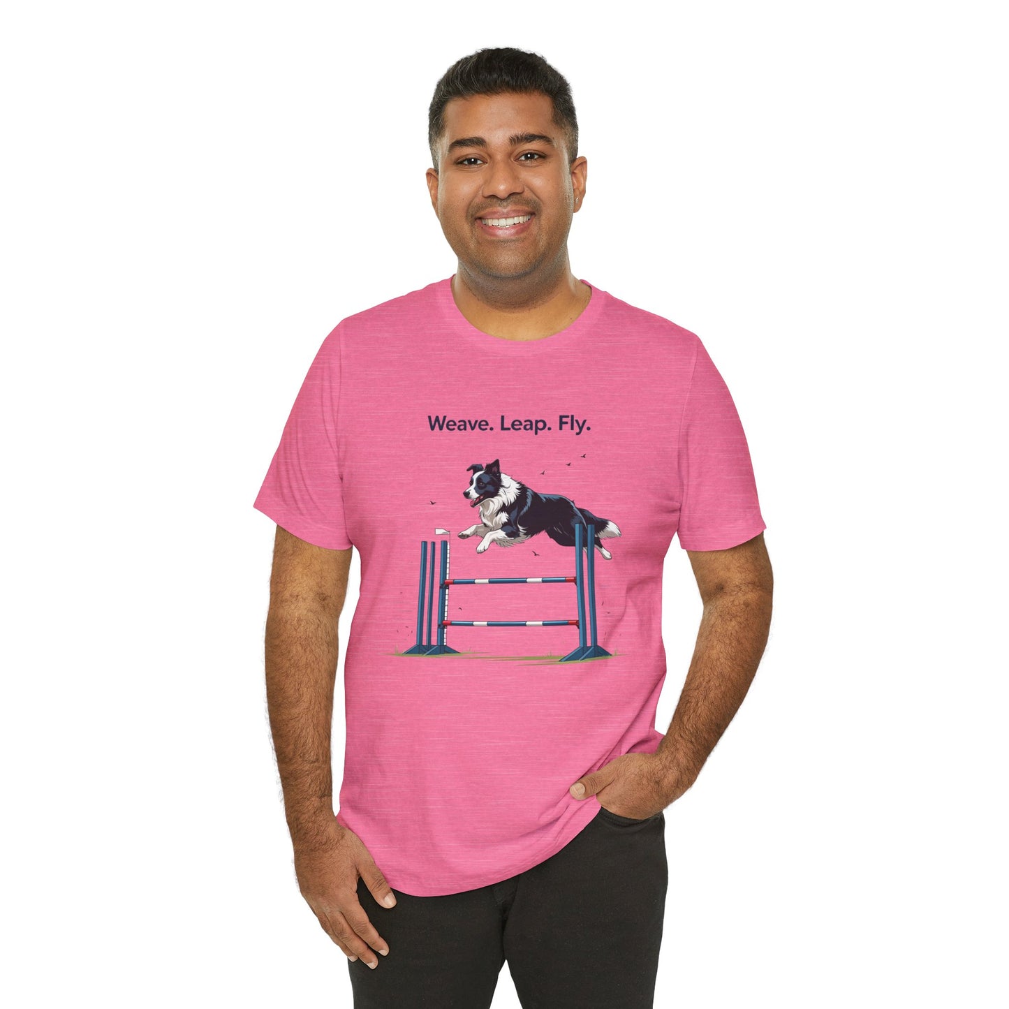 Dog Agility Spirit T-Shirt, Weave Leap Fly Tee, Gifts for Dog Lovers, Pet Enthusiasts, Animal Lovers T-Shirt, Casual Wear, Dog Show Gear