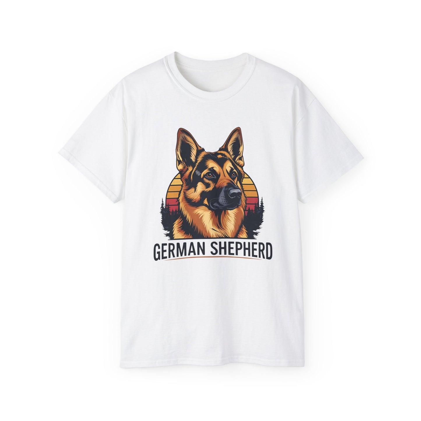 German Shepherd Ultra Cotton Tee, Dog Lover Gift, Retro Design, Pet Owner Shirt, Animal Apparel, Birthday Gift, Casual Wear