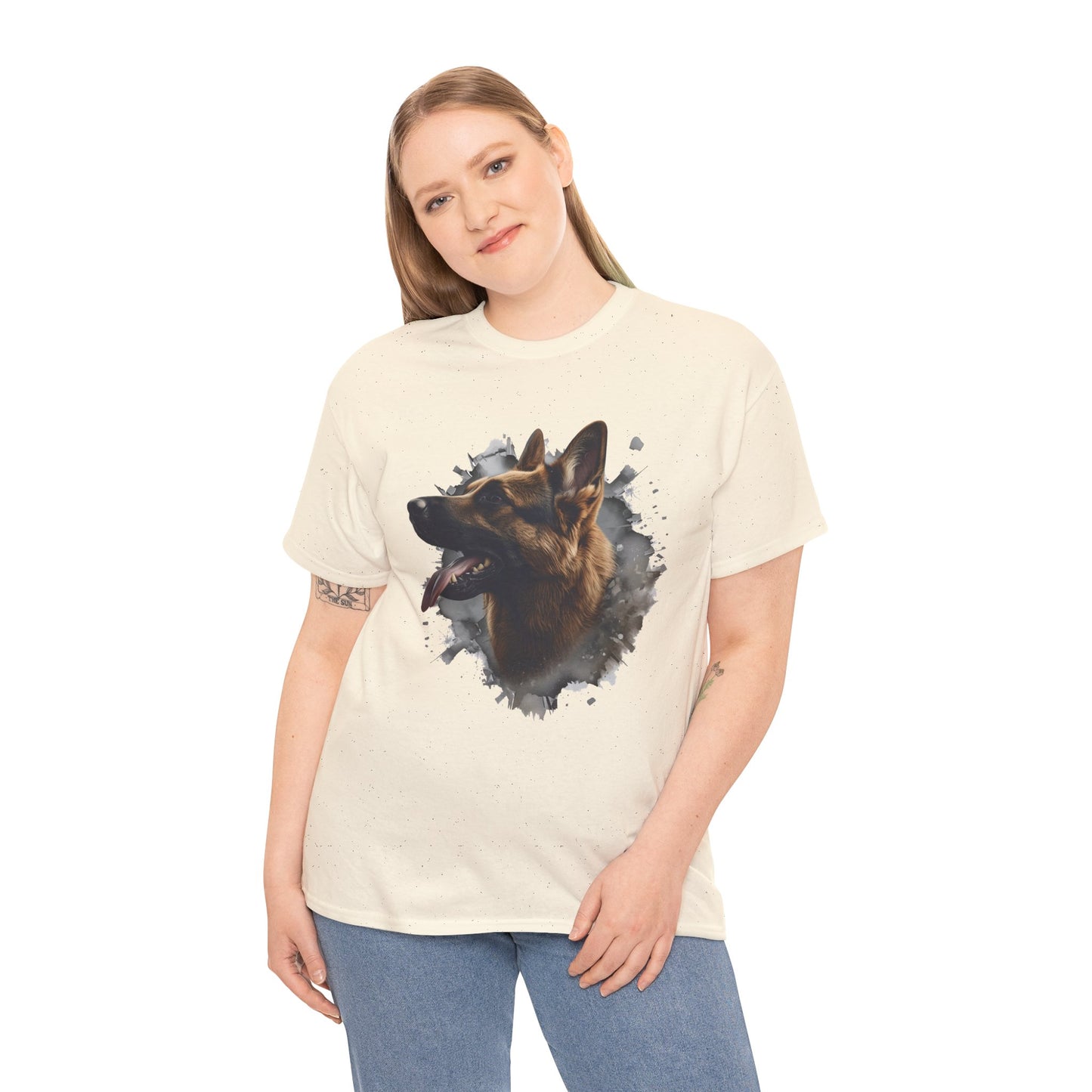 German Shepherd Lover Tee With 3D Design, Unisex Cotton Shirt, Dog T-Shirt, Pet Lovers Gift, Animal Enthusiast Apparel