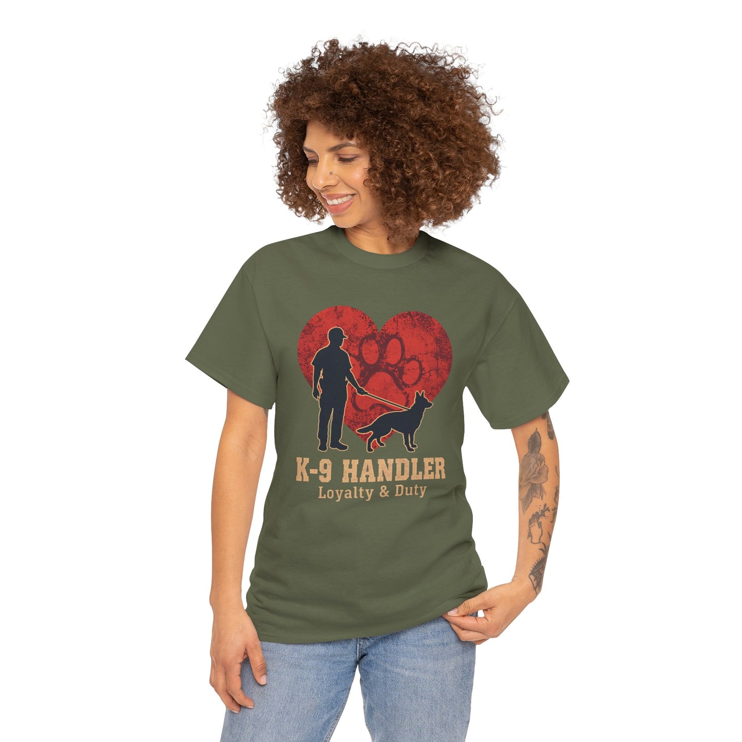 K-9 Handler Heart Tee - Loyalty & Duty, Dog Lover Gift, Pet Owner Apparel