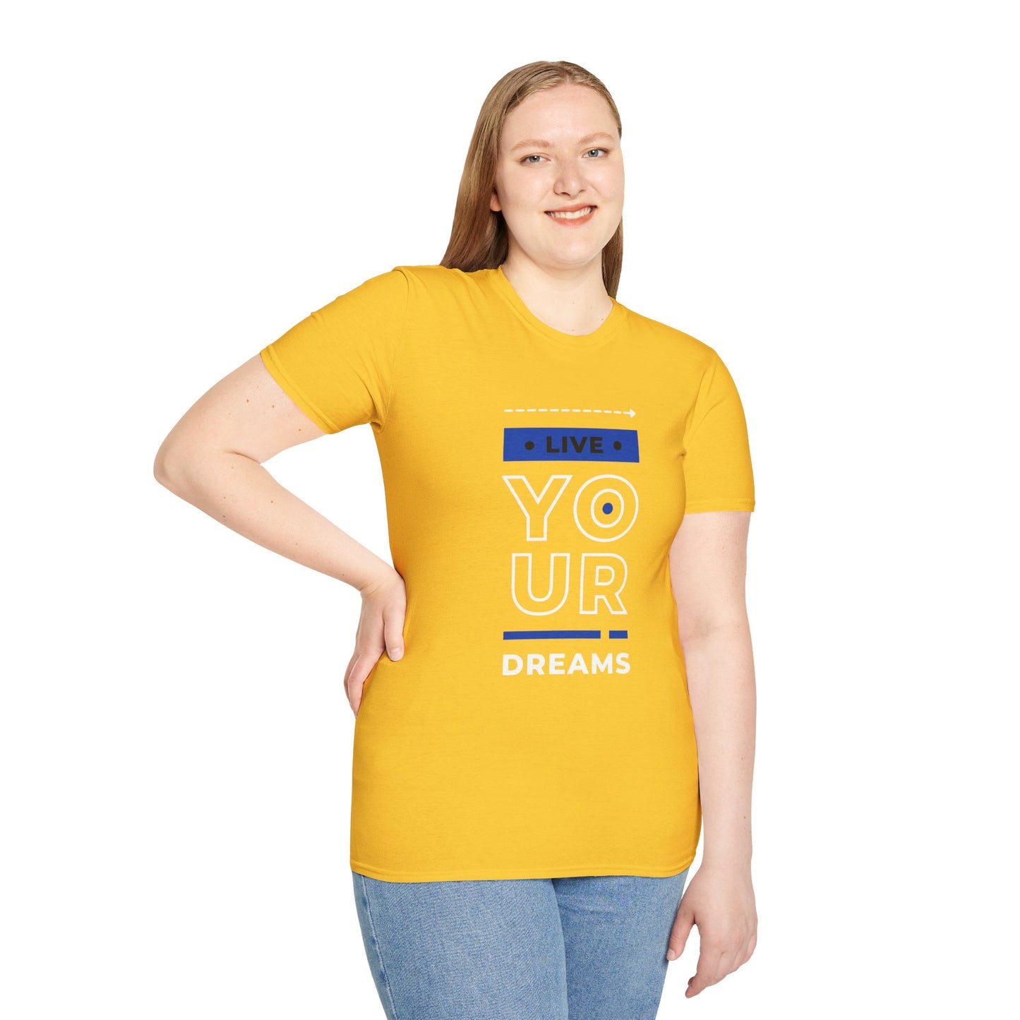 Live Your Dreams Unisex Softstyle T-Shirt, Inspirational Tee, Motivational Gift, Casual Wear, Daily Reminder, Empowerment Top
