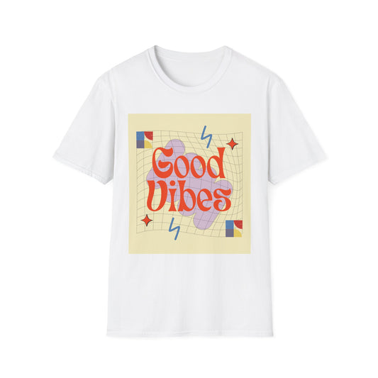 Good Vibes Unisex Softstyle T-Shirt, Relaxed Fit Tee, Casual Wear, Gift Idea, Positive Quotes, Everyday Comfort, Summer Fashion