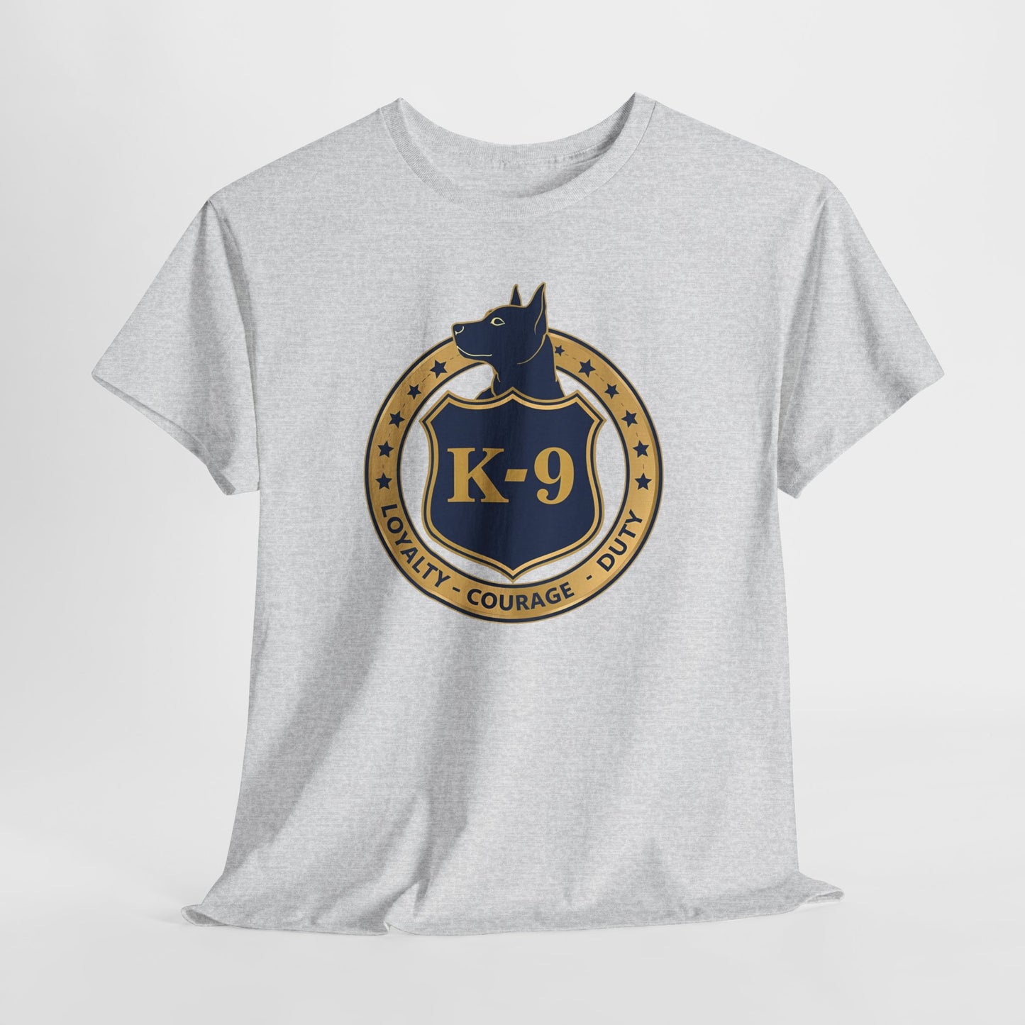 K-9 Police Unisex Heavy Cotton Tee - Loyalty Courage Duty | Dog Lover Gift, Law Enforcement Apparel, Dog Training Shirt