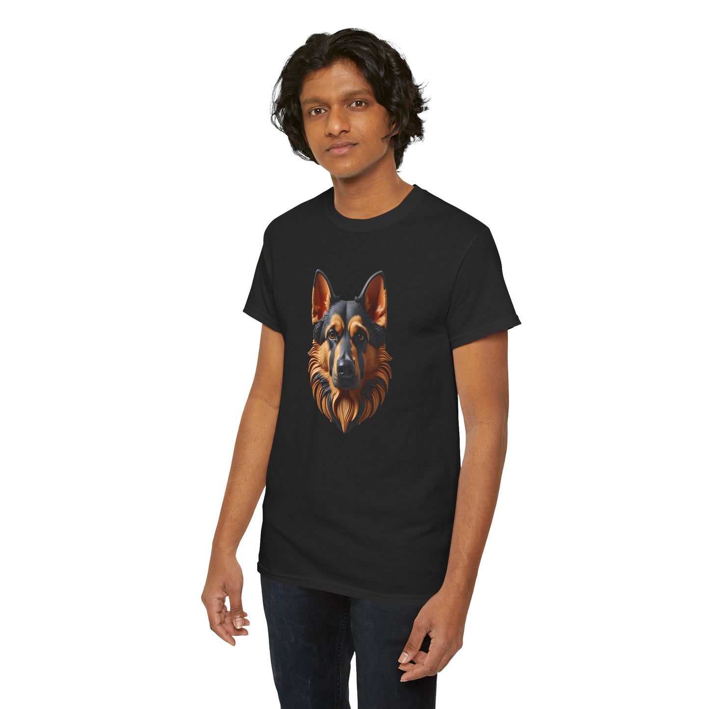 German Shepherd Lover Tee With 3D Design, Unisex Cotton Shirt, Dog T-Shirt, Pet Lovers Gift, Animal Enthusiast Apparel
