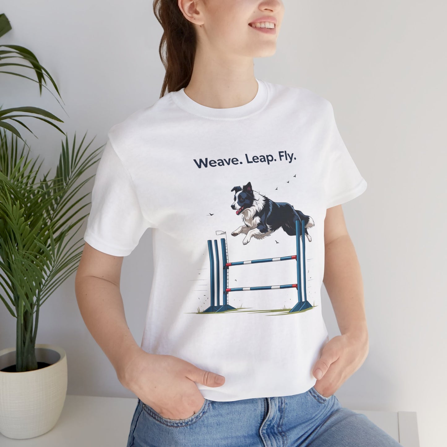 Dog Agility Spirit T-Shirt, Weave Leap Fly Tee, Gifts for Dog Lovers, Pet Enthusiasts, Animal Lovers T-Shirt, Casual Wear, Dog Show Gear