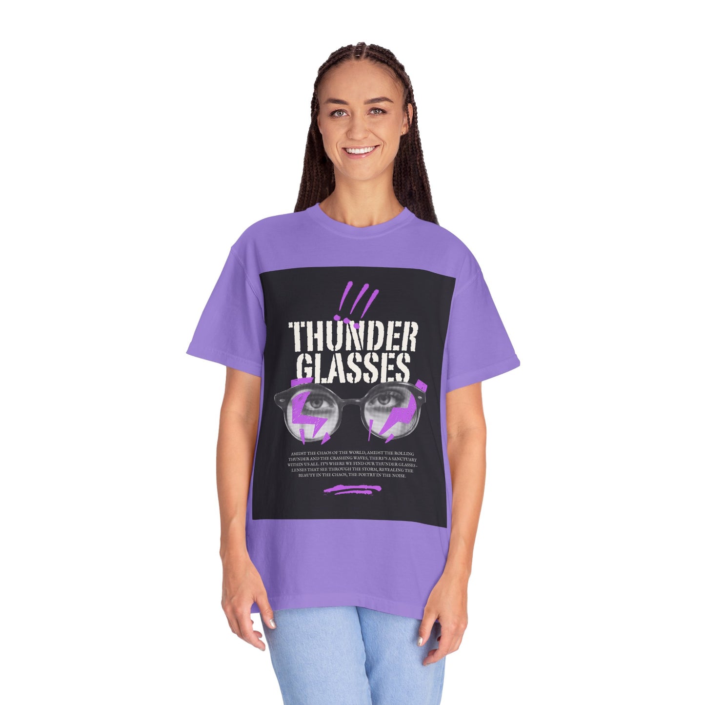 Thunder Glasses Unisex T-Shirt | Retro Graphic Tee for Music Lovers, Gift for Birthdays, Festivals, Unisex Style, Casual Wear