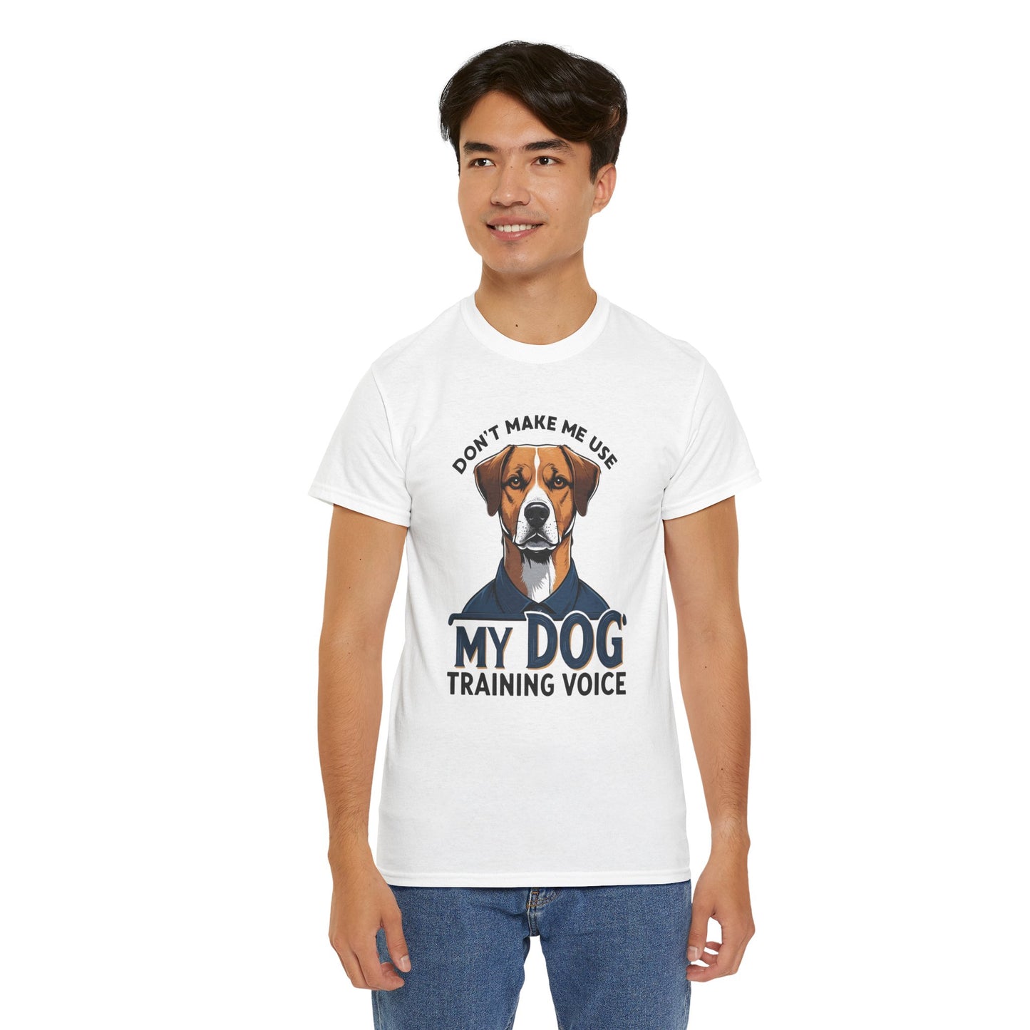 Dog Training T-Shirt - Don't Make Me Use My Dog Training Voice | Perfect Gift for Dog Owners, Casual Wear, Funny Dog Humor Shirt, Pet Training Apparel