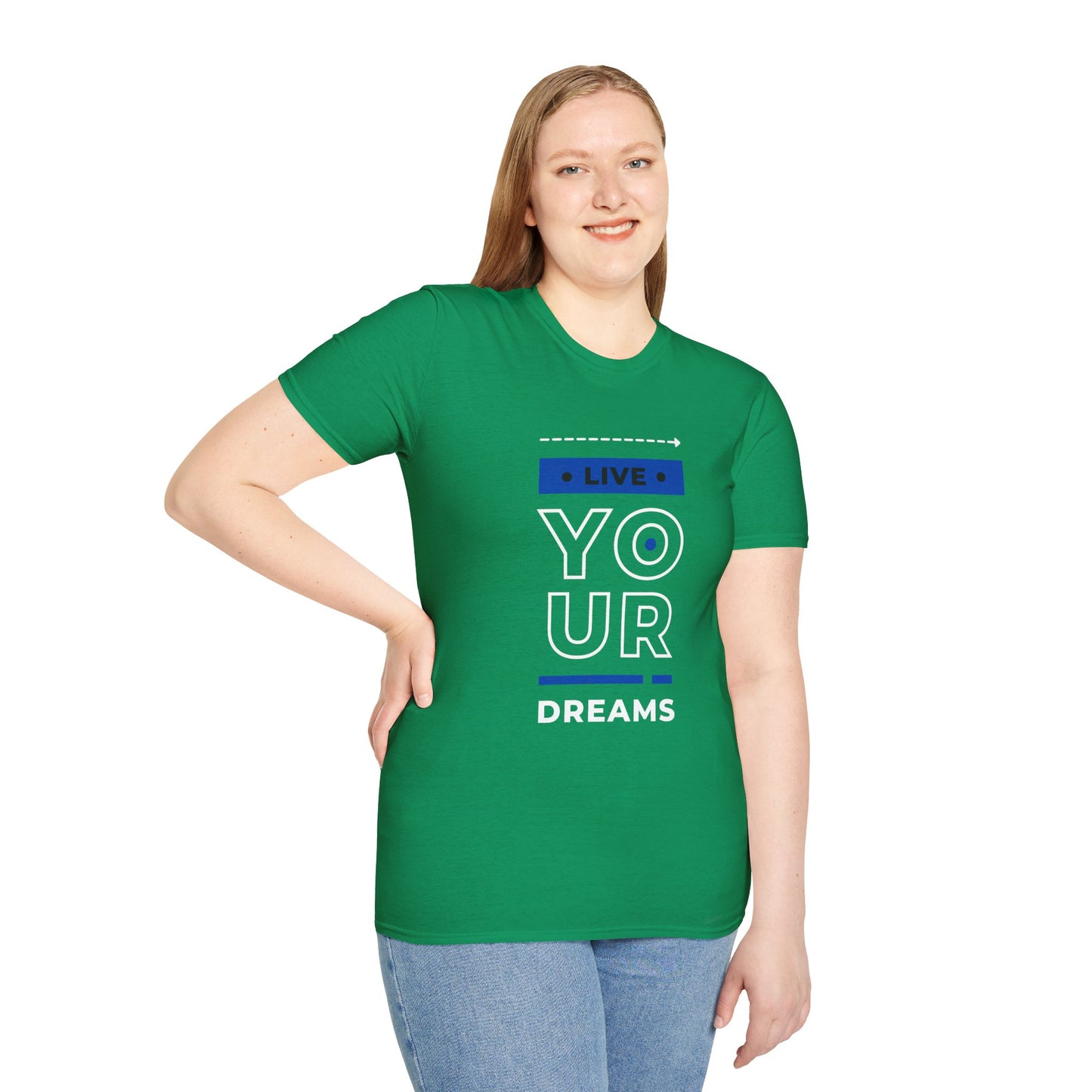 Live Your Dreams Unisex Softstyle T-Shirt, Inspirational Tee, Motivational Gift, Casual Wear, Daily Reminder, Empowerment Top