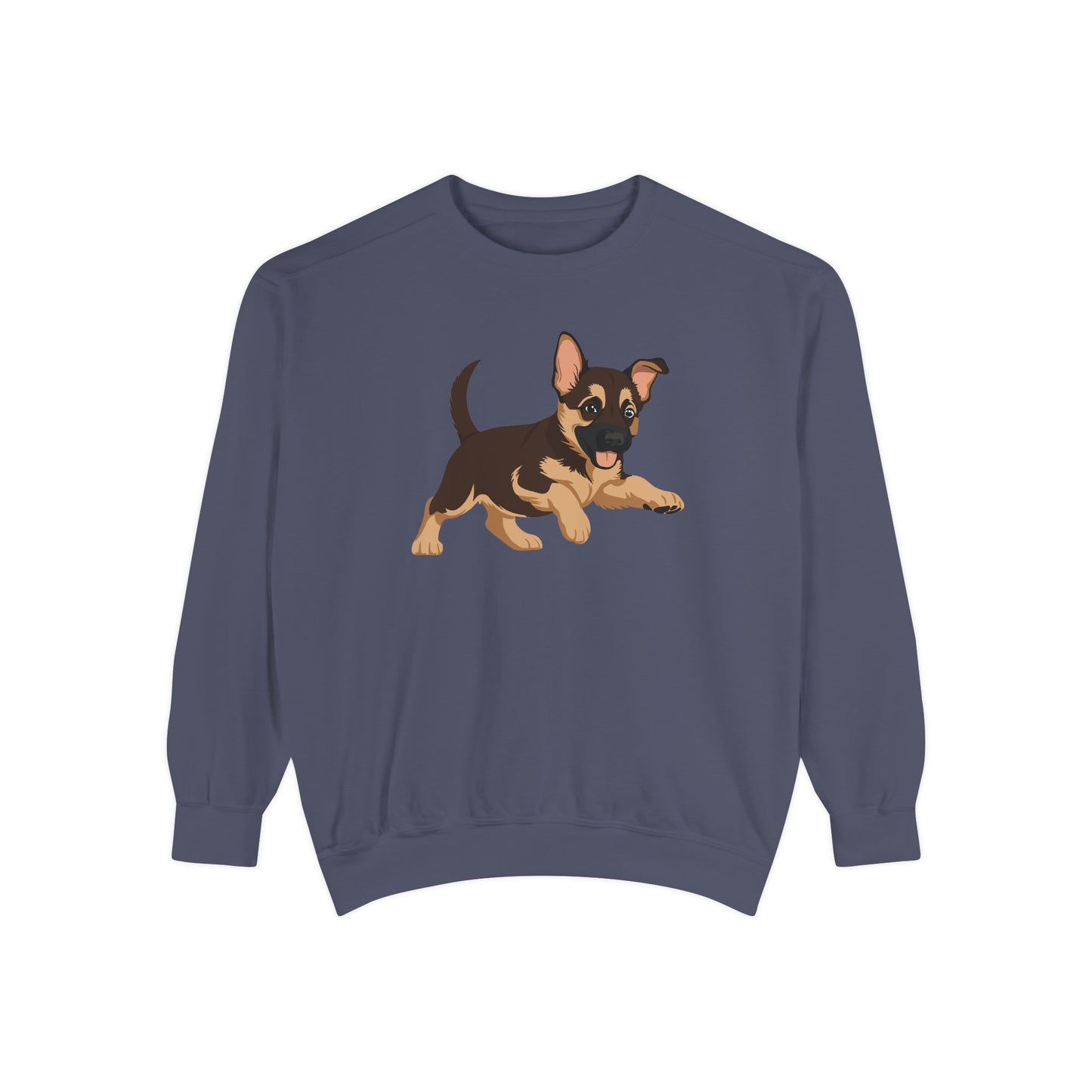 Unisex Dog Lover Sweatshirt With a Graphic of Cute Playing German Shepherd Puppy