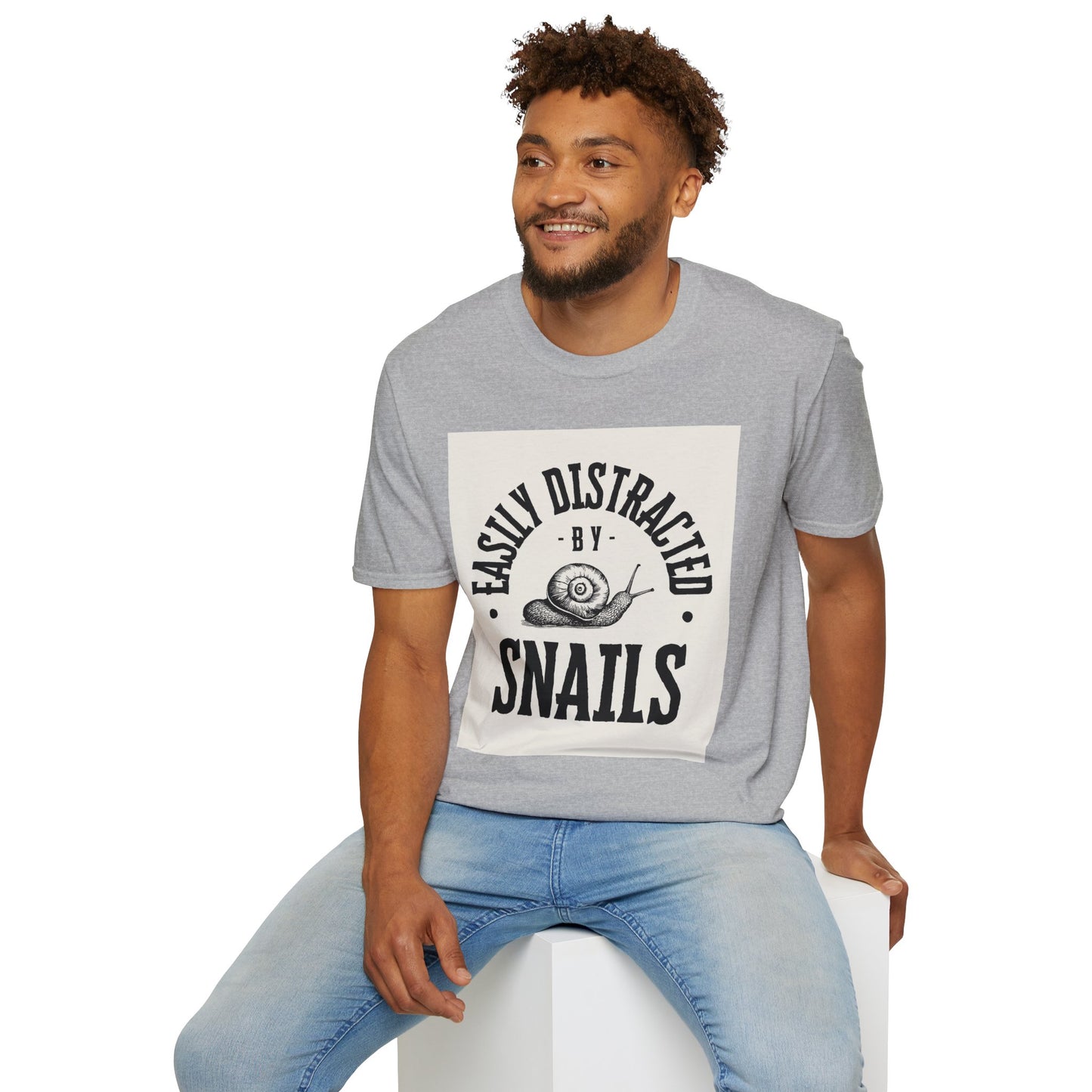 Easily Distracted by Snails Vintage T-Shirt, Funny Snail Tee, Gift for Nature Lovers, Humorous Graphic Shirt, Cute Casual Wear