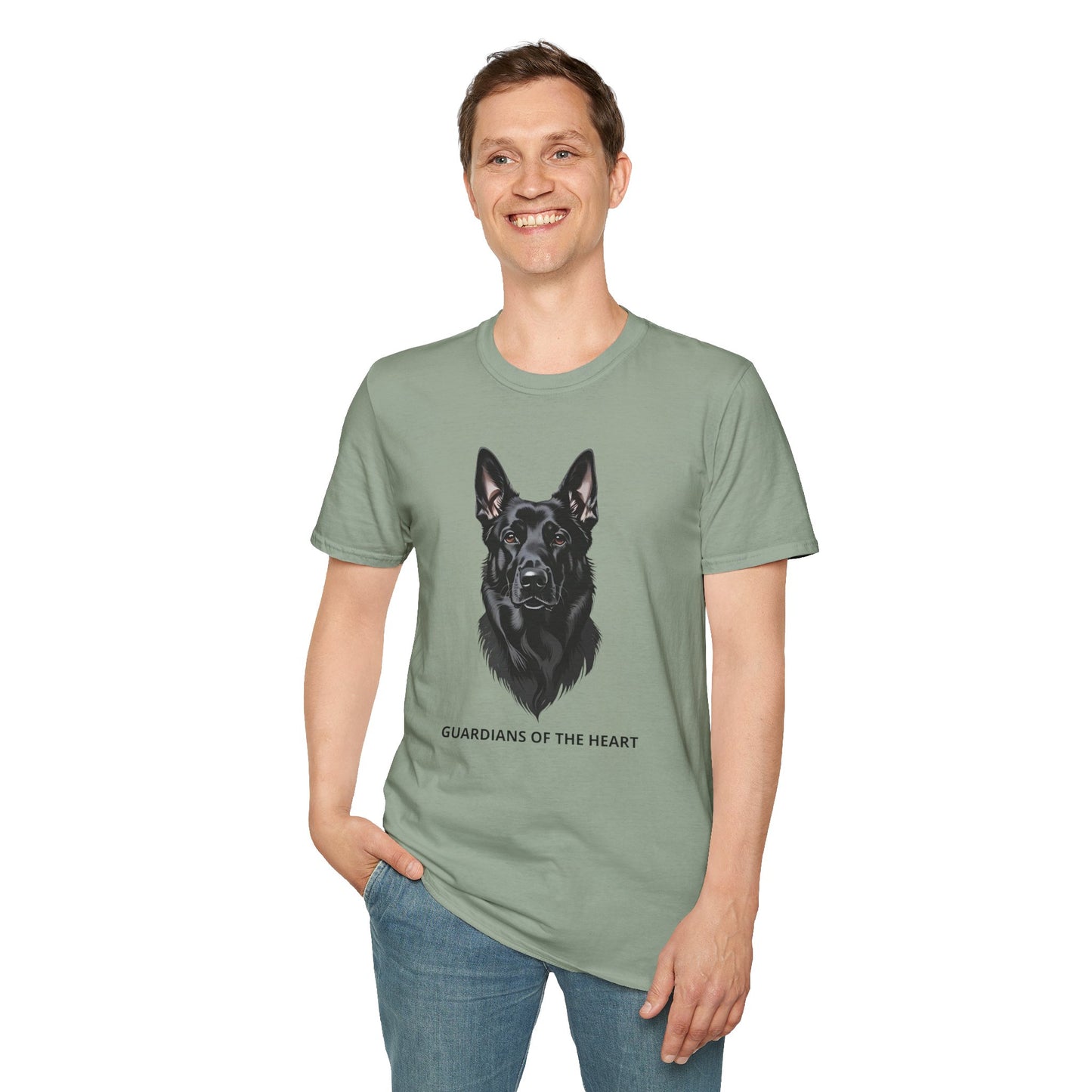 Guardians of the Heart Black German Shepherd T-Shirt, Dog Lover Shirt, Pet Memorial Tee, Unisex Animal T-Shirt, Gift for Dog Owners