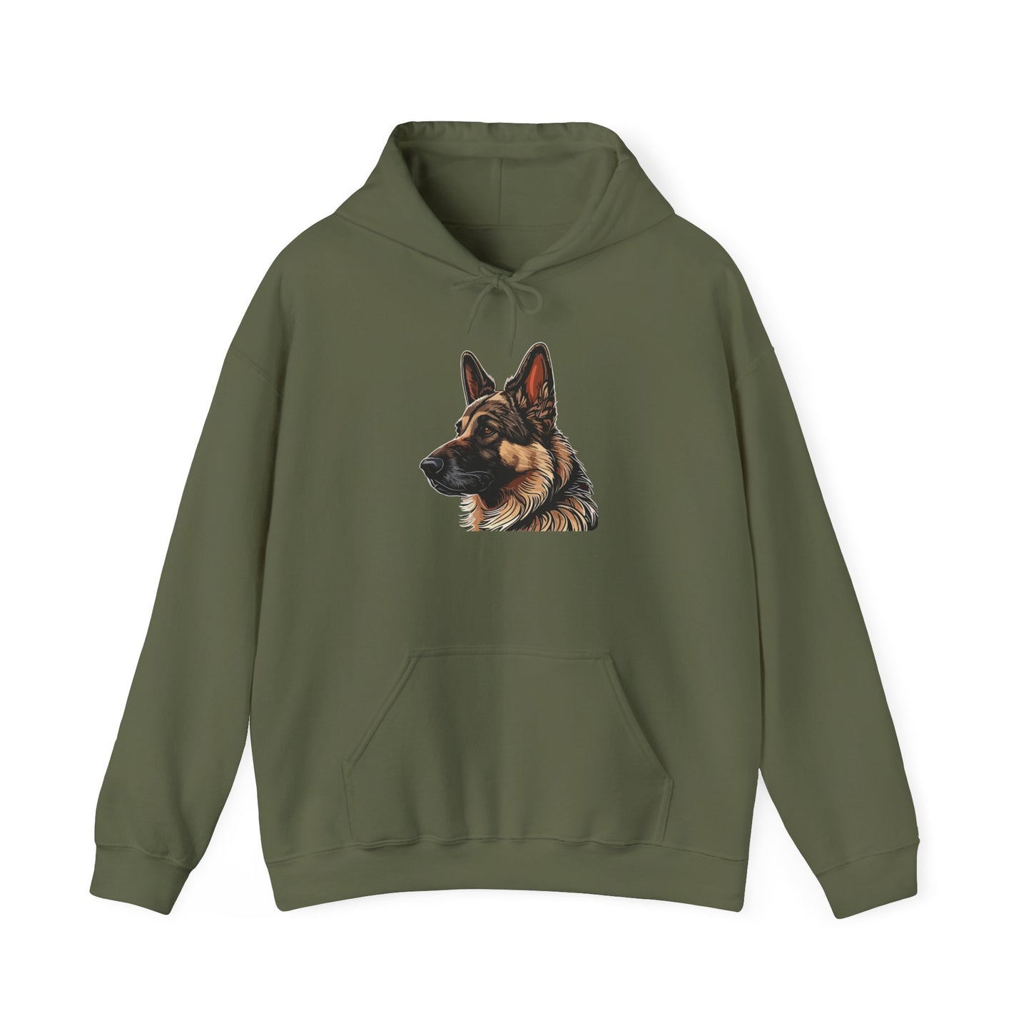 Unisex Dog Lover Hoodie With a Close Up Graphic of Black and Tan German Shepherd