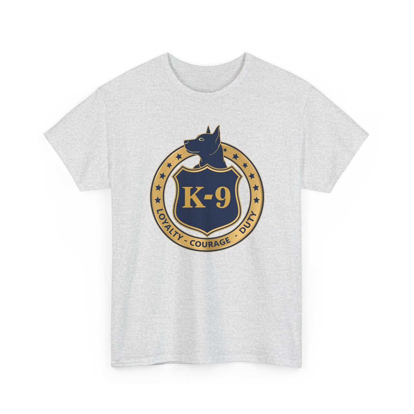 K-9 Police Unisex Heavy Cotton Tee - Loyalty Courage Duty | Dog Lover Gift, Law Enforcement Apparel, Dog Training Shirt