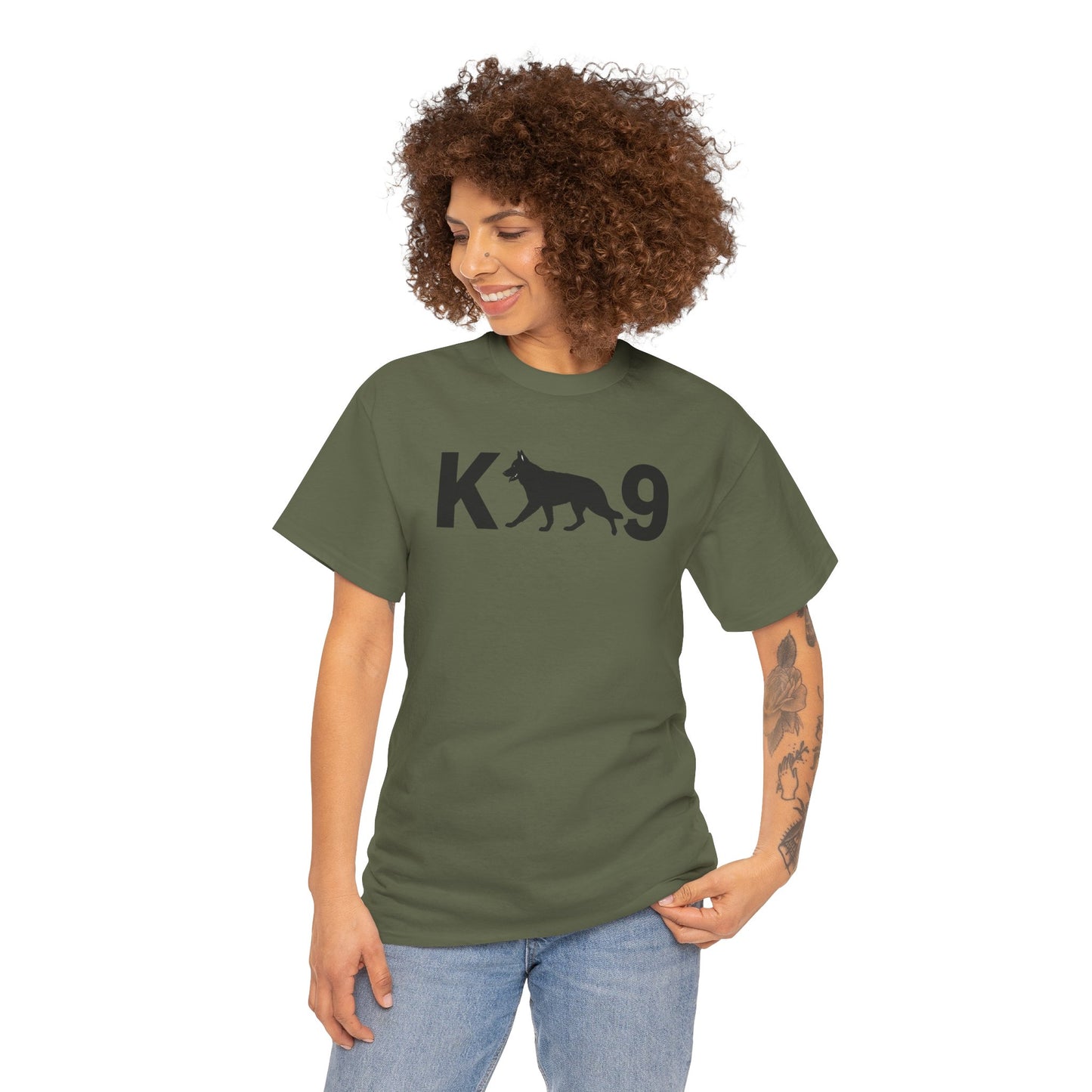 Black German Shepherd K9 Unisex Heavy Cotton Tee - Perfect for Dog Lovers, Pet Owners