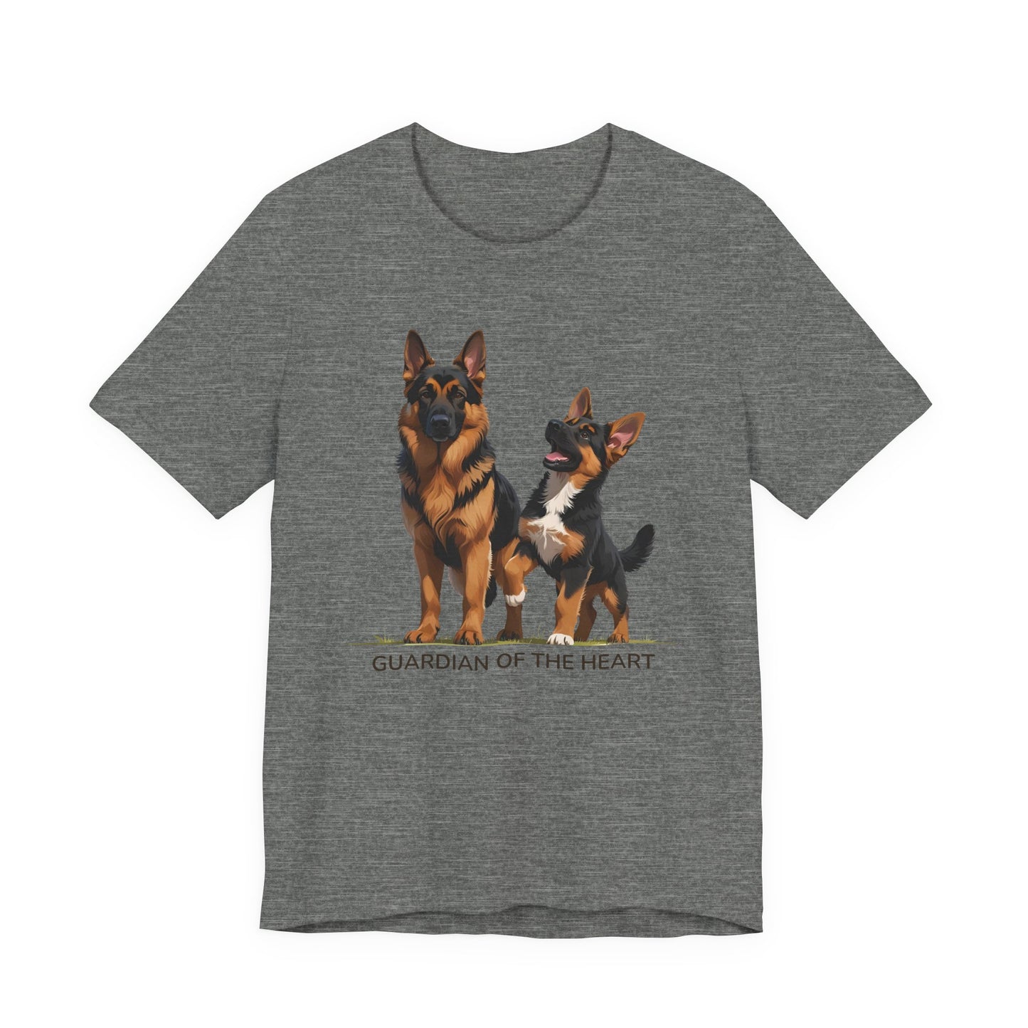 German Shepherd and Puppy Tee - Guardian of the Heart, Gifting for Pet Owners, Cute Graphic Shirt, Perfect for Birthdays, Dog-Themed Apparel