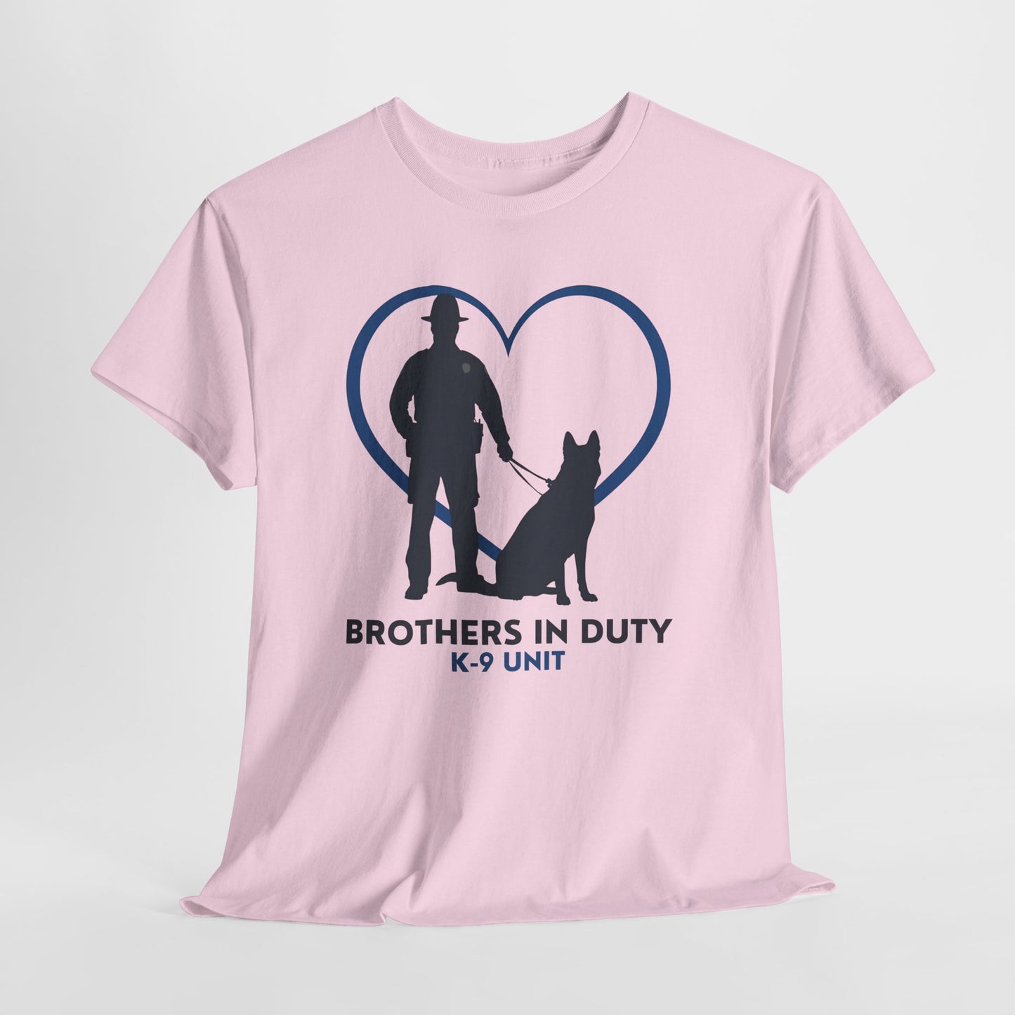 Heartfelt K-9 Unit Tee - Brothers In Duty | Police Officer Gift, Dog Lover Shirt, Law Enforcement Apparel