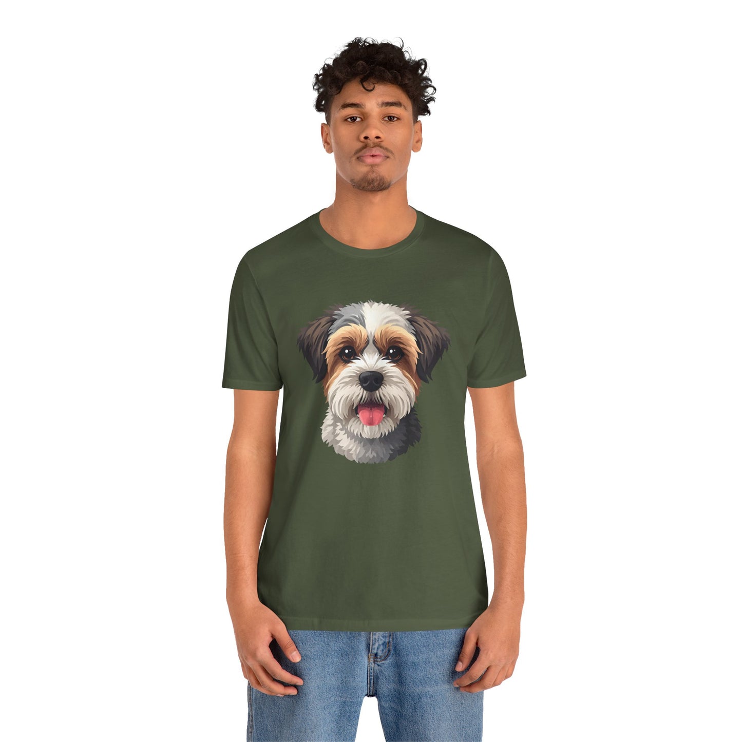 Unisex Dog Lover T-Shirt Featuring a 3D Design of Cute Fluffy Bichon Frise Mix | Gift for Dog Owners