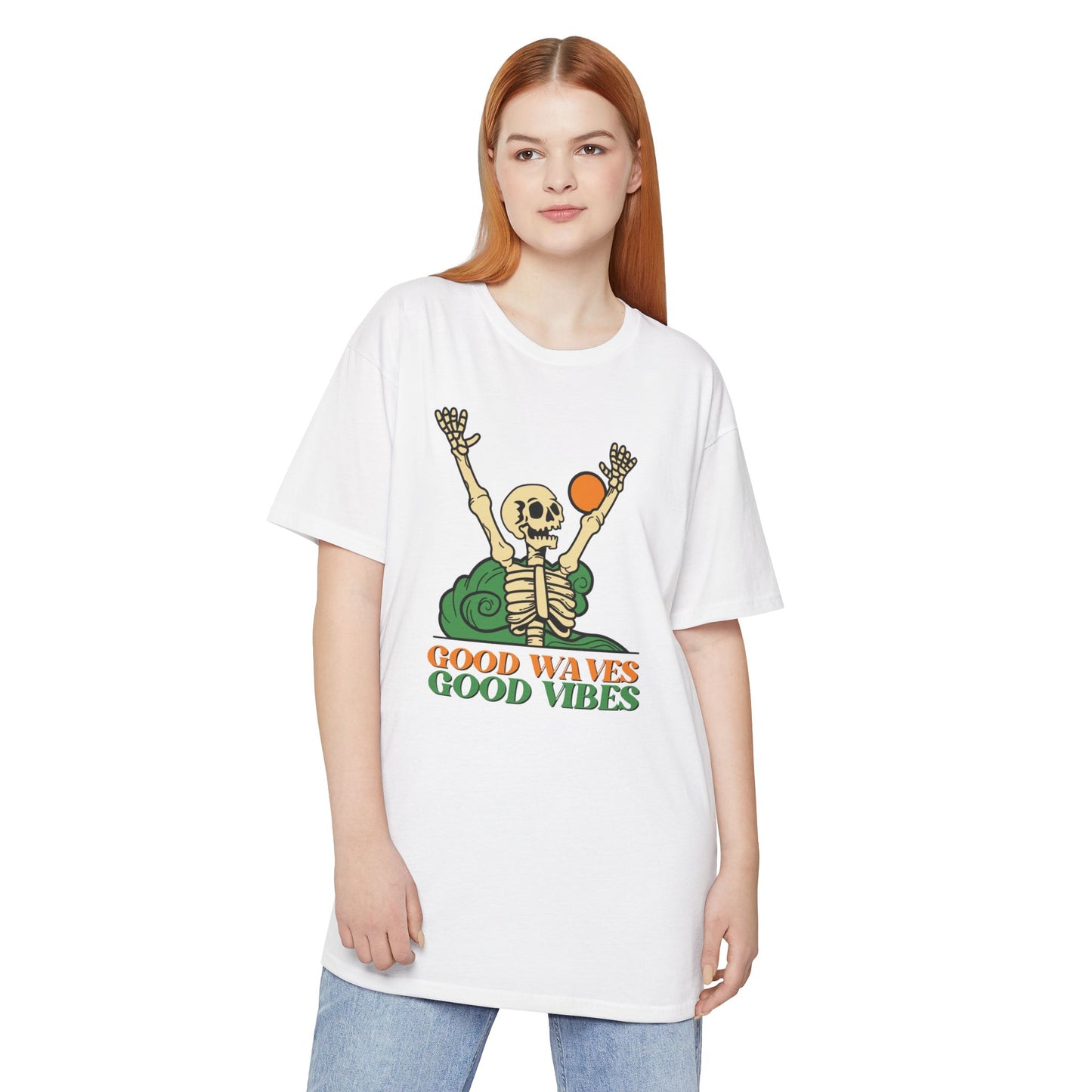 Good Waves Good Vibes Unisex Tee | Casual Summer Shirt, Urban Streetwear, Gift for Beach Lovers, Music Festivals, Adventure Spirit