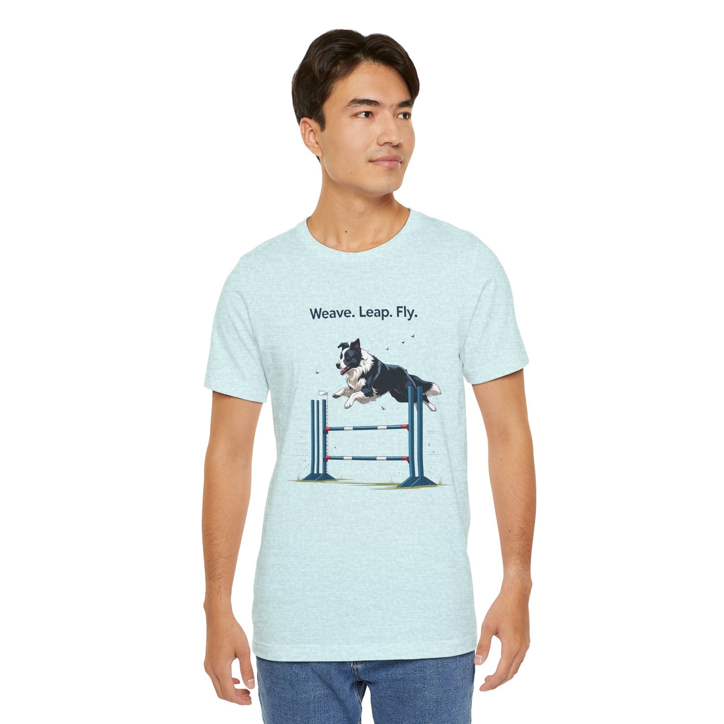 Dog Agility Spirit T-Shirt, Weave Leap Fly Tee, Gifts for Dog Lovers, Pet Enthusiasts, Animal Lovers T-Shirt, Casual Wear, Dog Show Gear