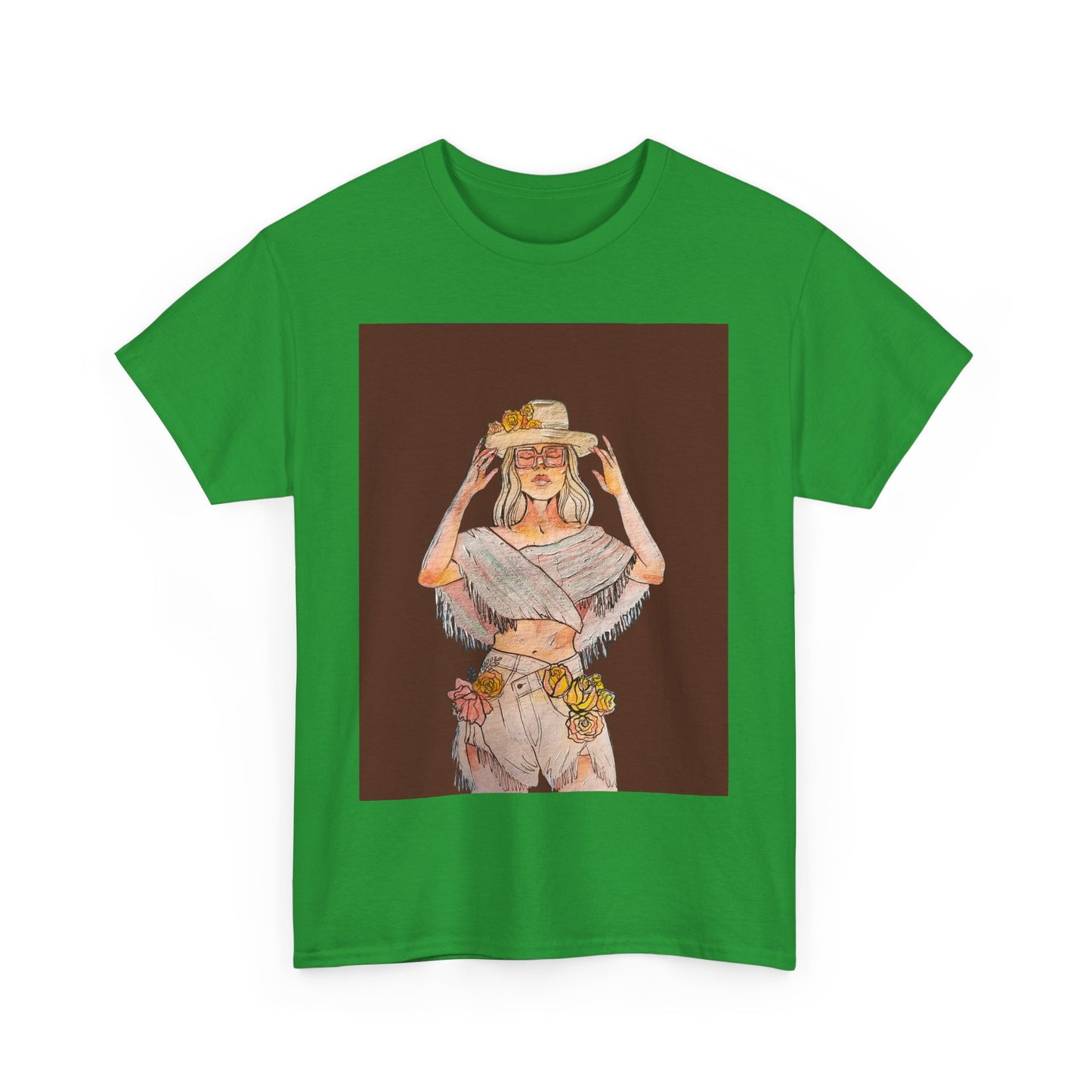 Bohemian Vibes Unisex Heavy Cotton Vintage Tee, Casual Wear, Summer Style Shirt, Gift for Her, Festival Outfit, Art-Inspired Apparel