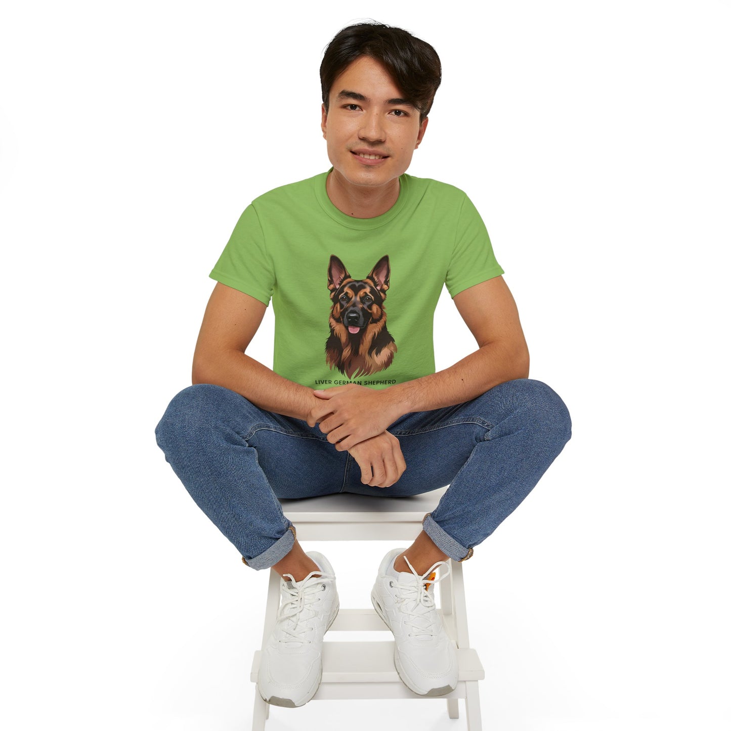 Liver German Shepherd Tee, Dog Lover Shirt, Pet Owner Gift, Animal Print T-Shirt, Unisex Graphic Tee, Birthday Present for Dog Lovers