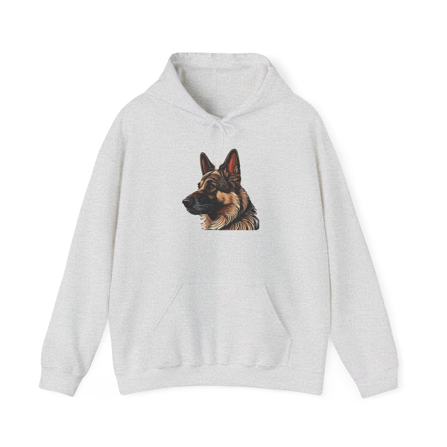 Unisex Dog Lover Hoodie With a Close Up Graphic of Black and Tan German Shepherd