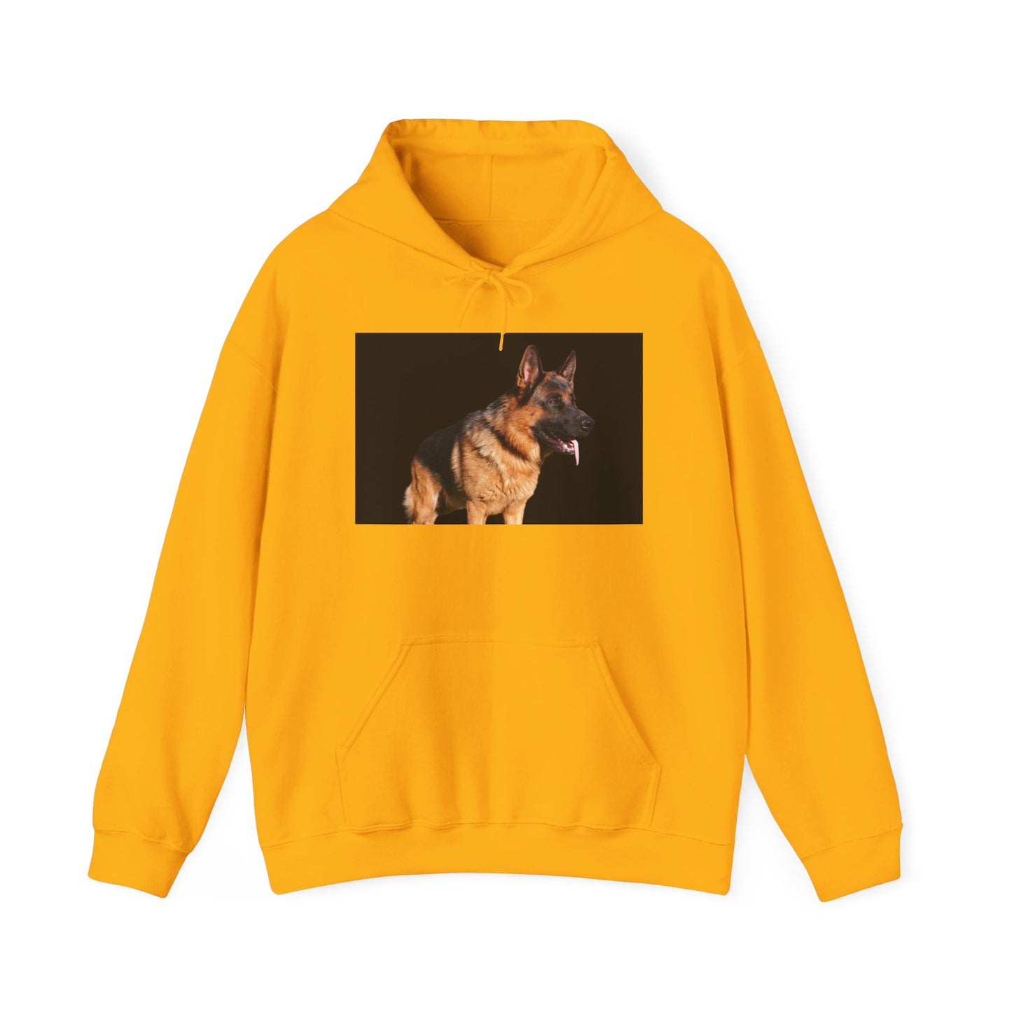 Unisex Dog Lover Hoodie With a Showline German Shepherd Leaving Tongue Out Standing for a Pose