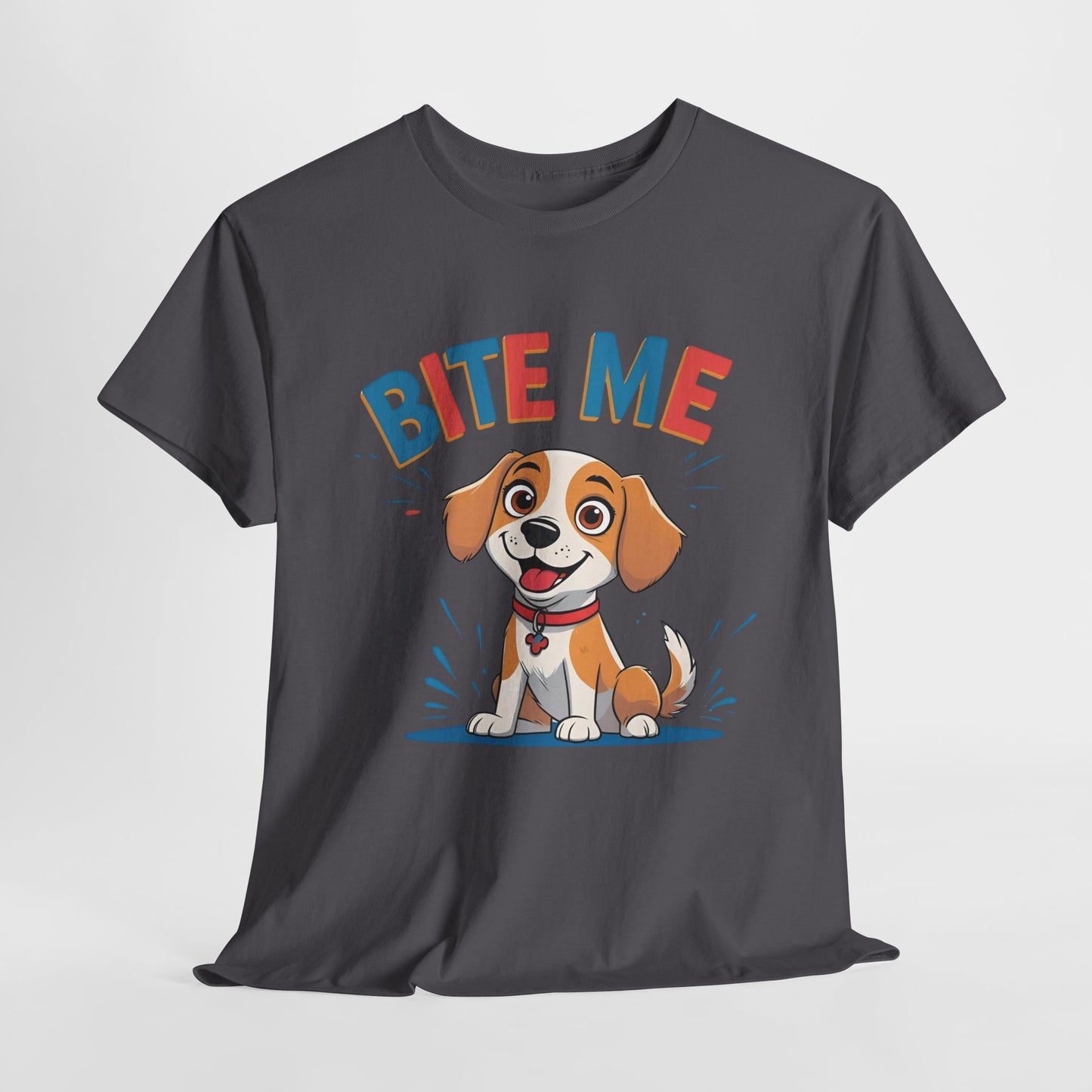 Playful Dog Lover Tee, Bite Me Unisex Cotton T-Shirt for Dog Trainers, Funny Gift for Dog Lovers, Cute Dog Apparel