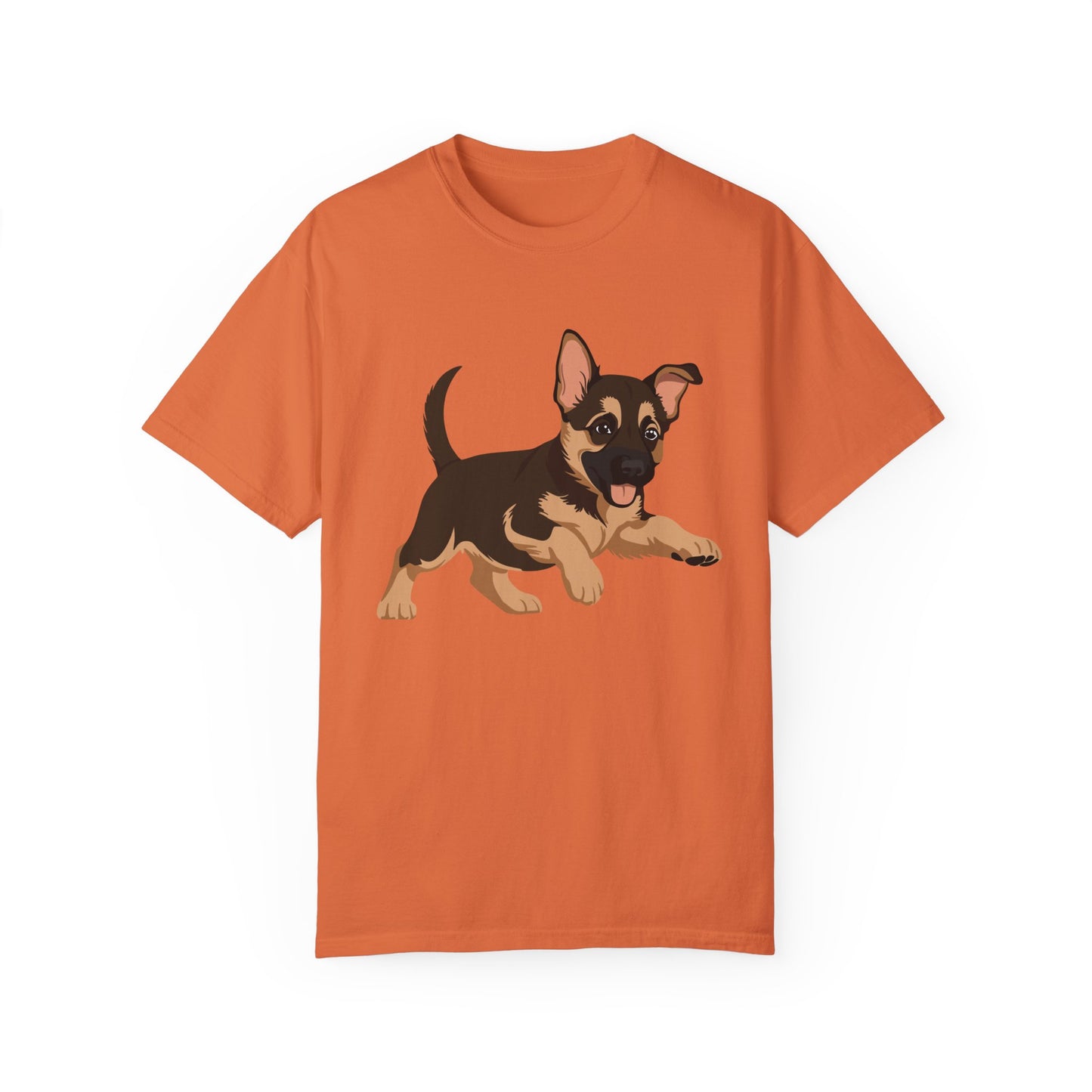 Unisex Dog Lover T-Shirt With a Graphic of Cute Playing German Shepherd Puppy
