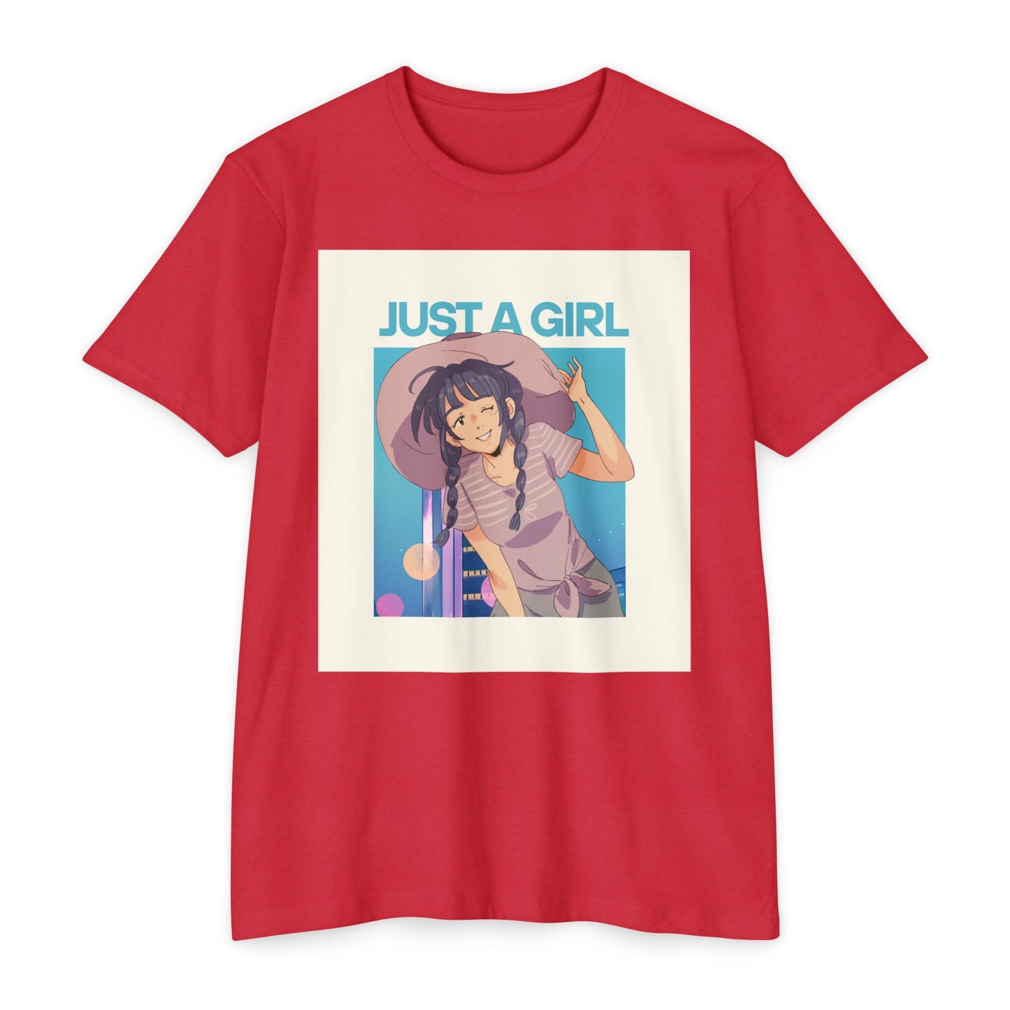 Just A Girl Graphic T-Shirt, Cute Casual Tee for Women, Summer Fashion, Anime Lover Gift, Everyday Wear