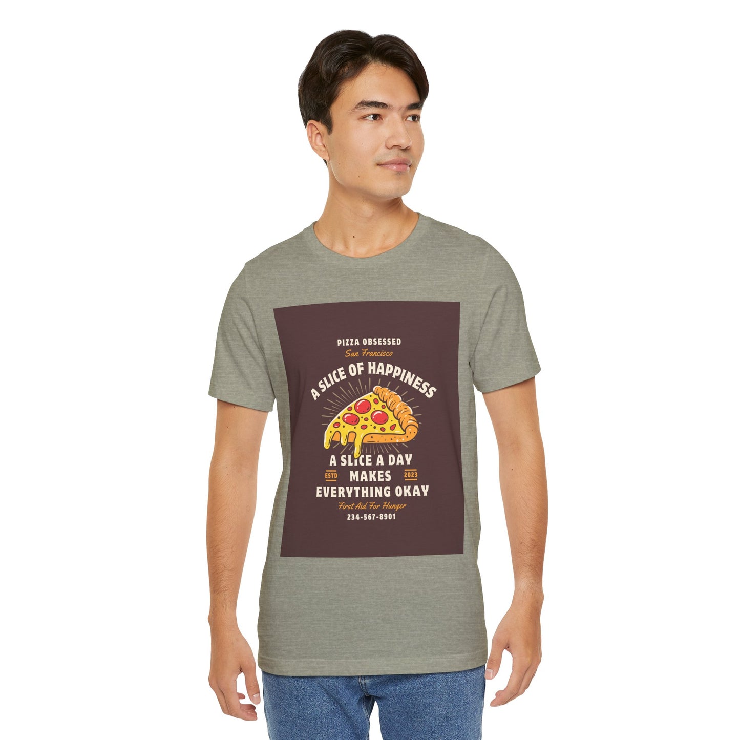 Pizza Lover's Happiness Tee, Fun Unisex T-Shirt, Casual Wear, Gift for Foodies, Pizza Party Attire, Comfortable Daily Shirt