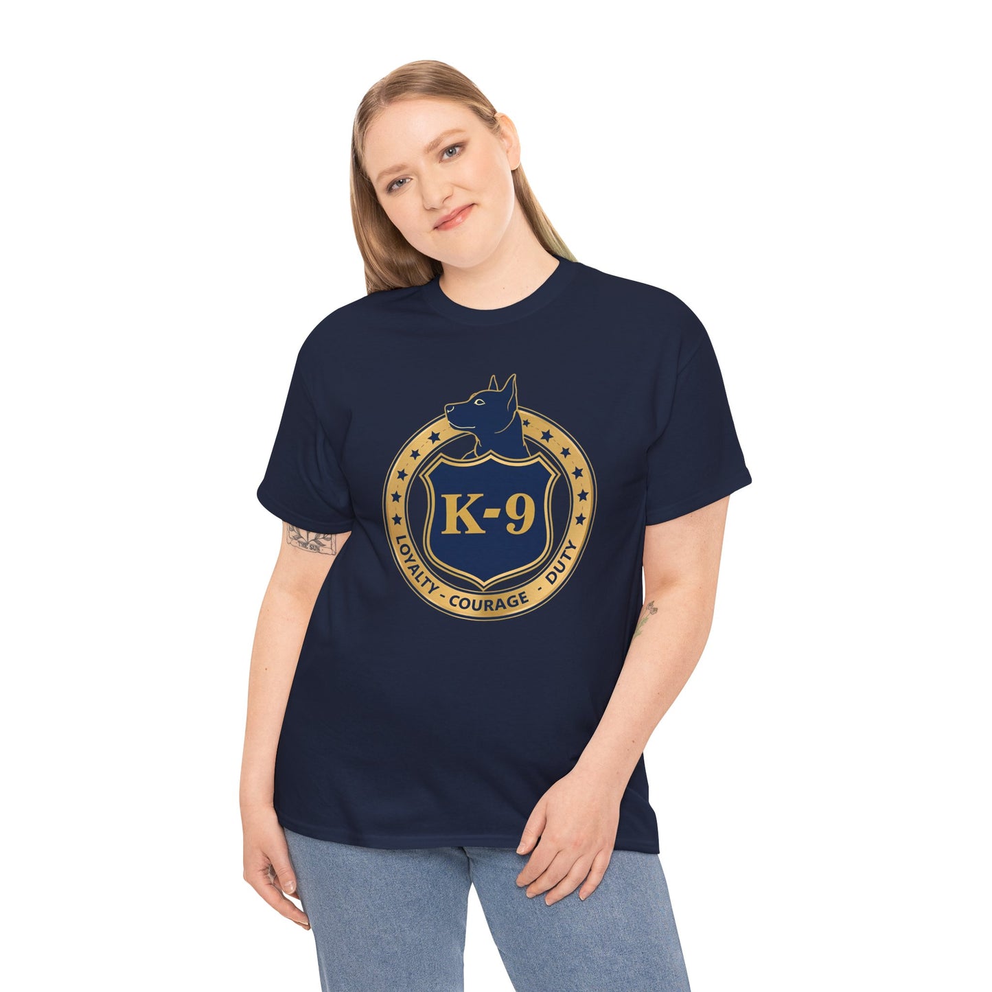 K-9 Police Unisex Heavy Cotton Tee - Loyalty Courage Duty | Dog Lover Gift, Law Enforcement Apparel, Dog Training Shirt