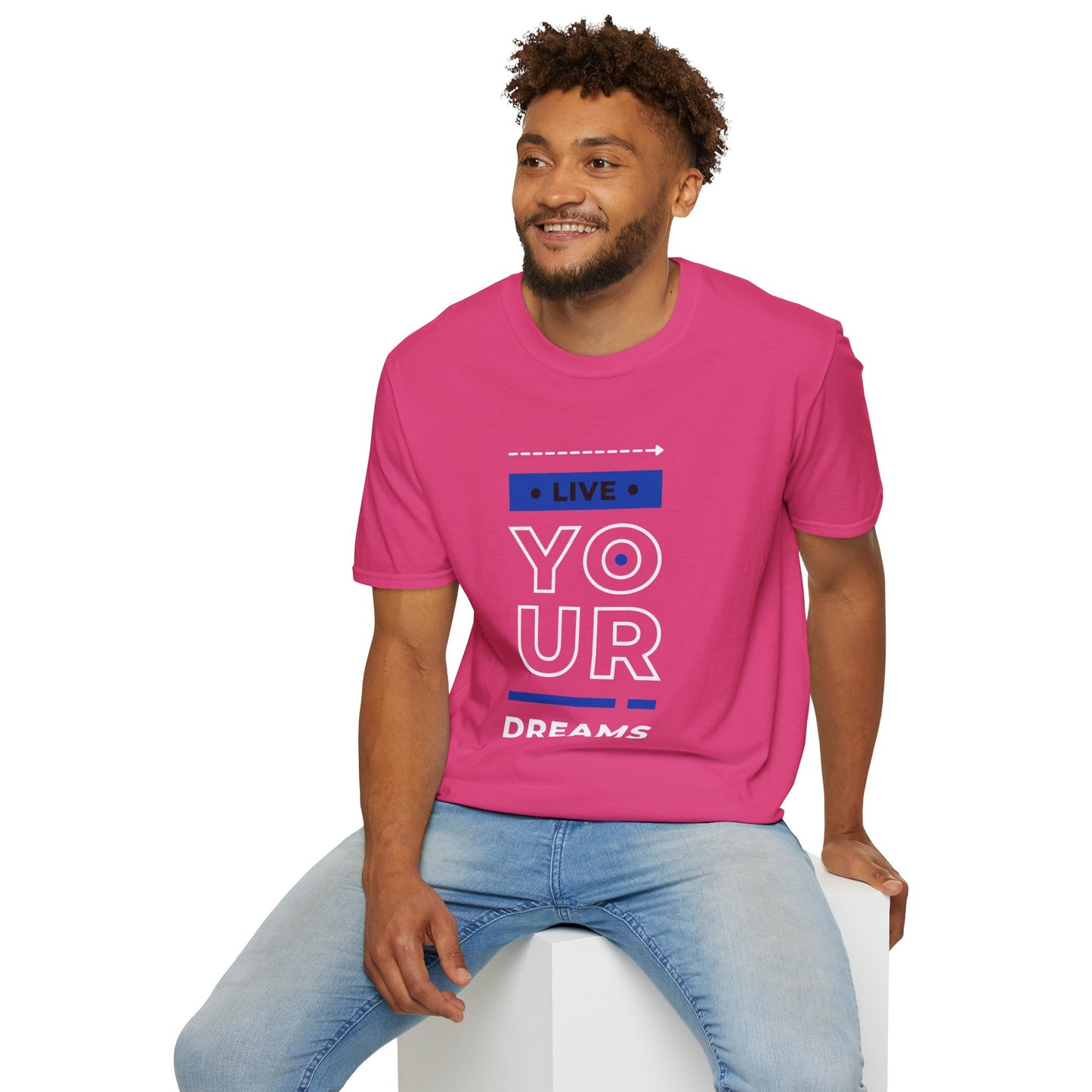 Live Your Dreams Unisex Softstyle T-Shirt, Inspirational Tee, Motivational Gift, Casual Wear, Daily Reminder, Empowerment Top